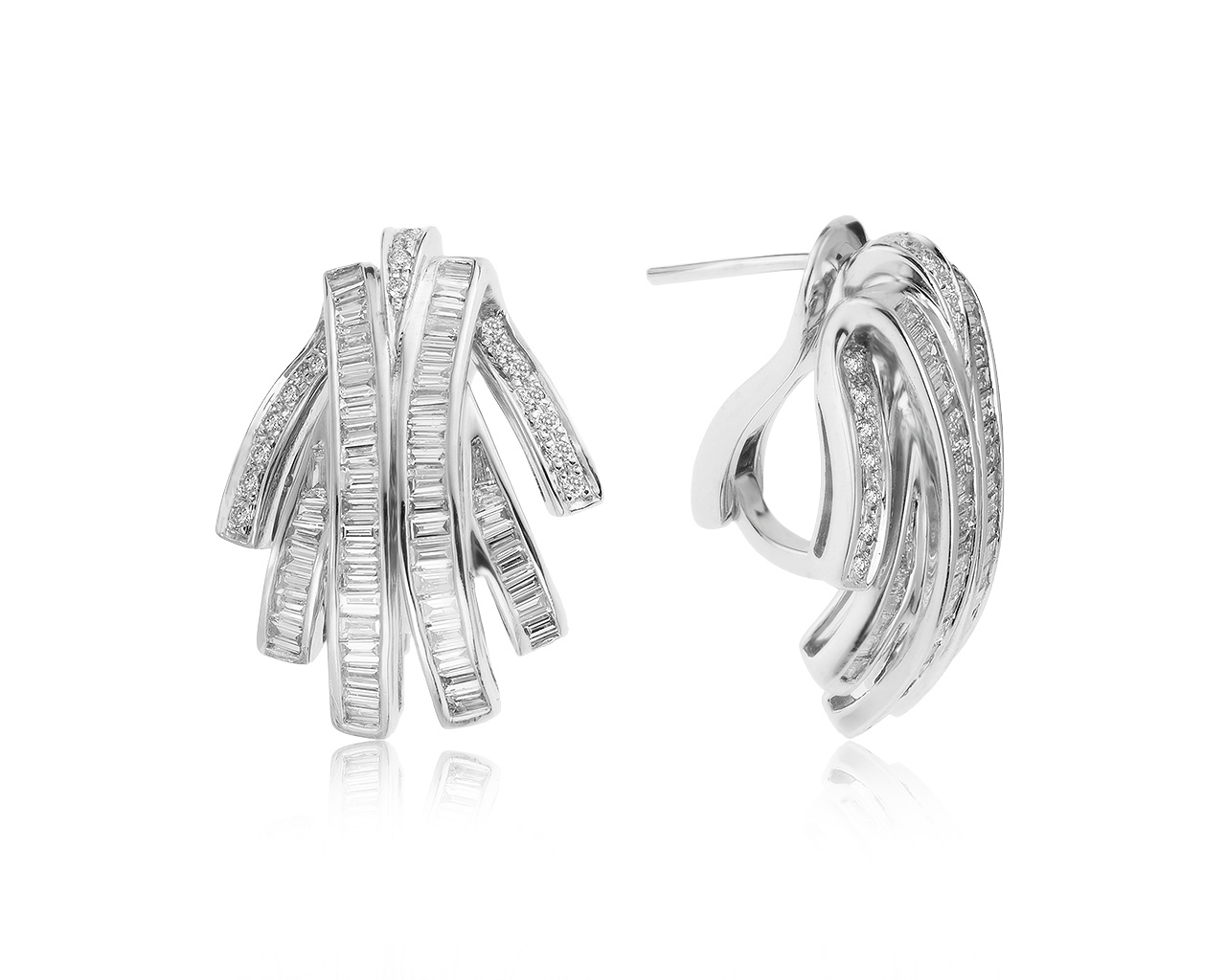 Великолепные золотые серьги с бриллиантами 2.40ct