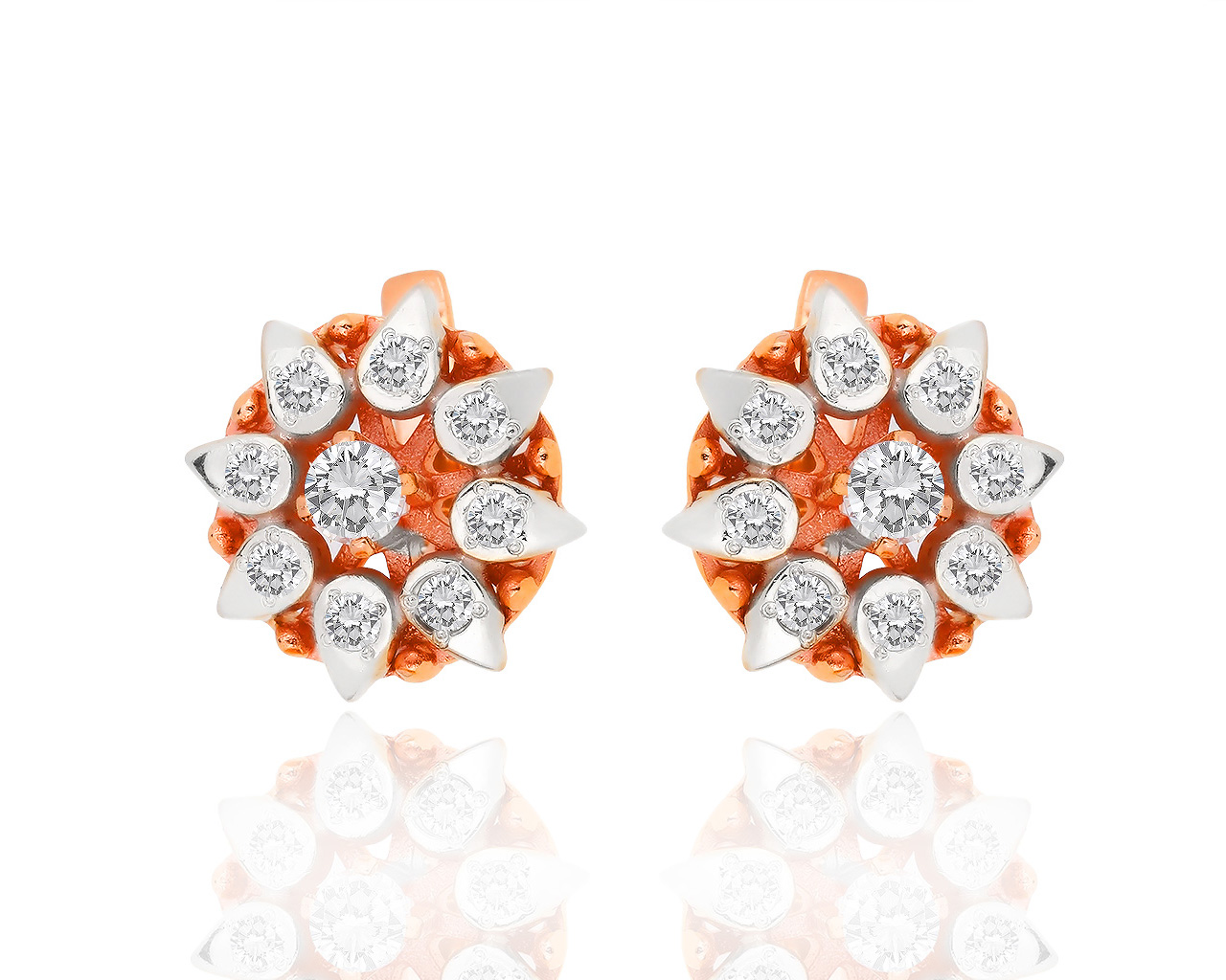 Прекрасные золотые серьги с бриллиантами 0.78ct 151218/9