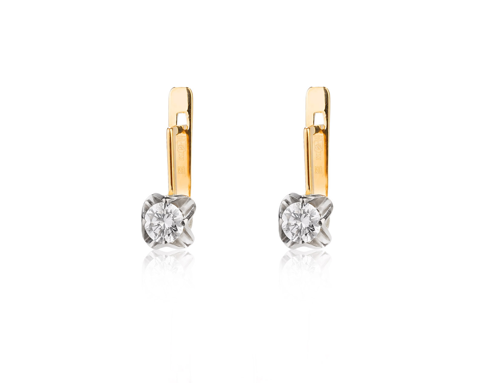 Золотые серьги с бриллиантами 0.84ct 120126/4