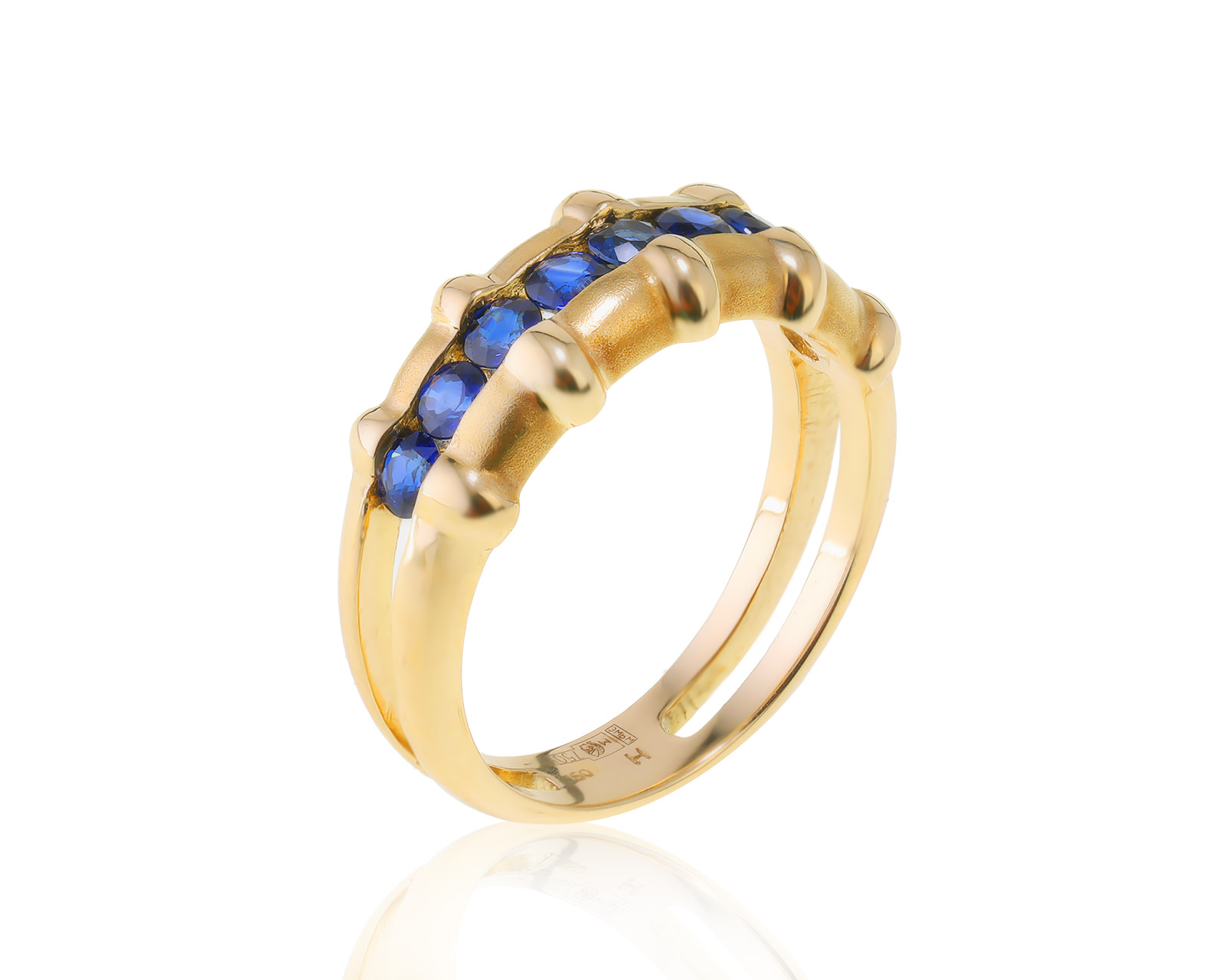 Изысканное золотое кольцо с сапфирами 0.72ct 180423/2