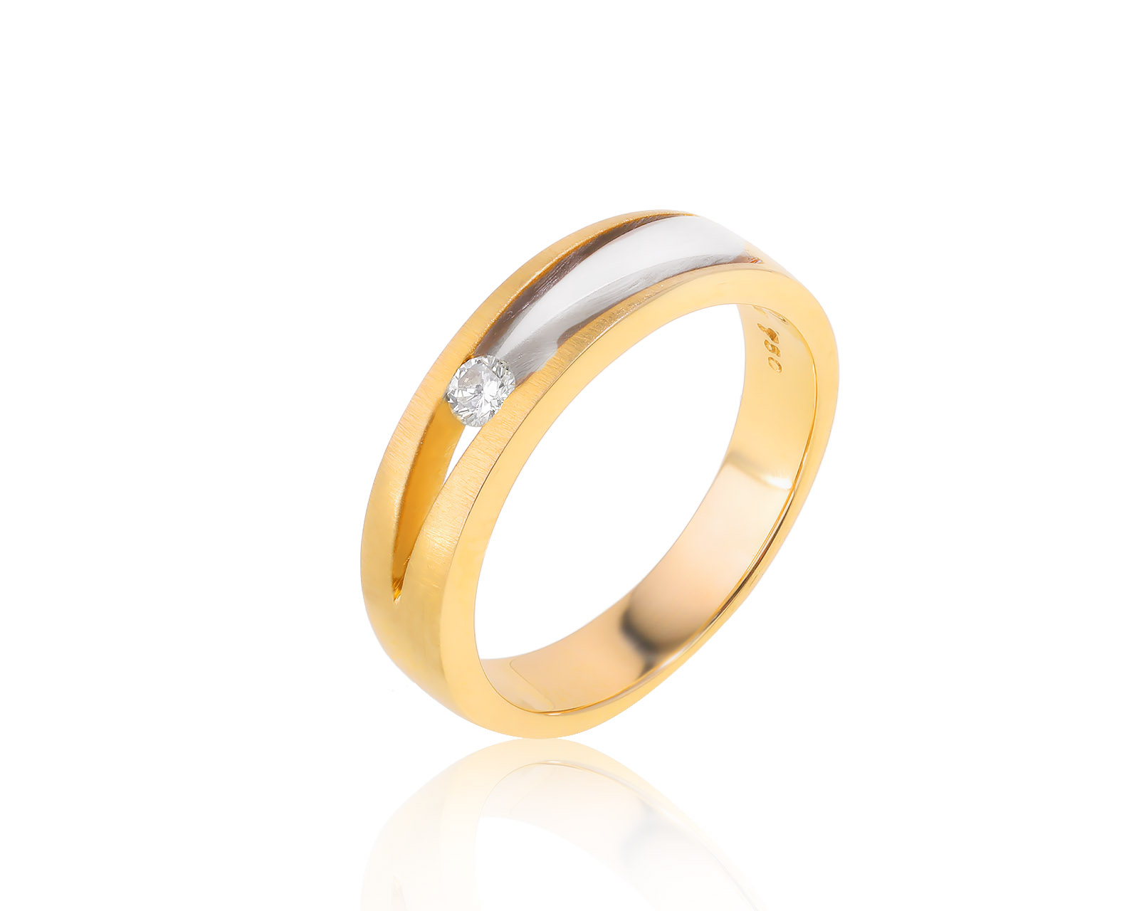 Красивое золотое кольцо с бриллиантом 0.08ct 150722/1