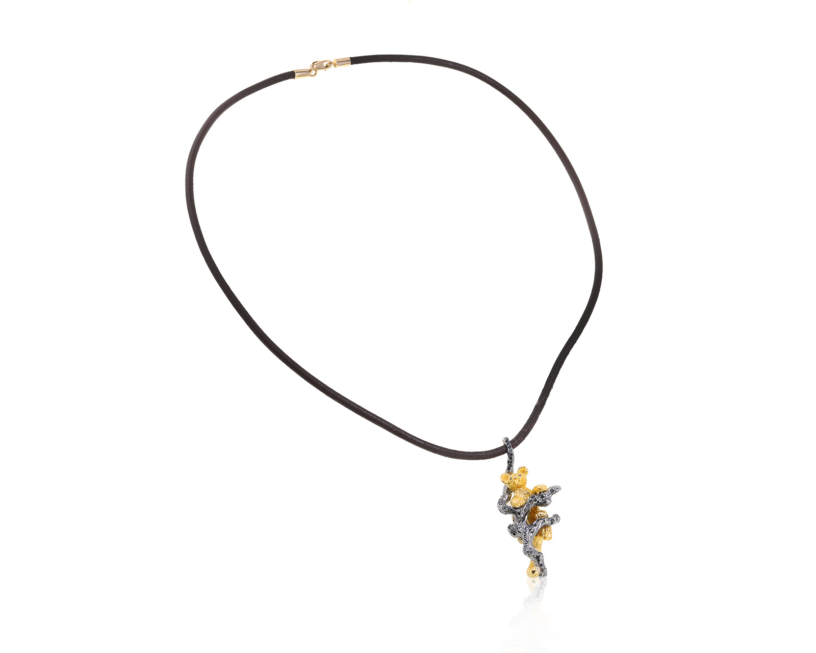 Шикарная золотая подвеска с бриллиантами "львенок"