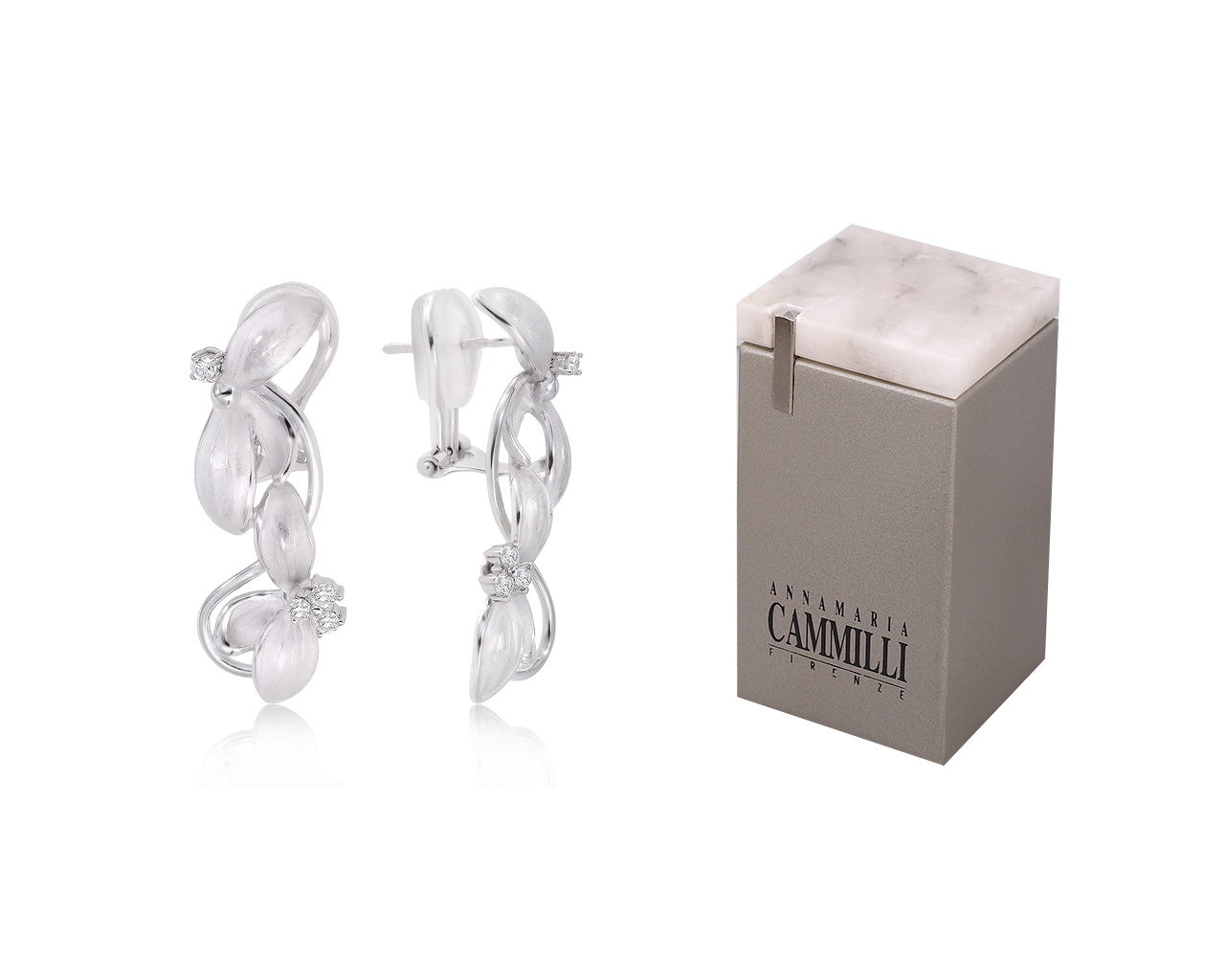 Оригинальные золотые серьги с бриллиантами 0.20ct Annamaria Cammilli