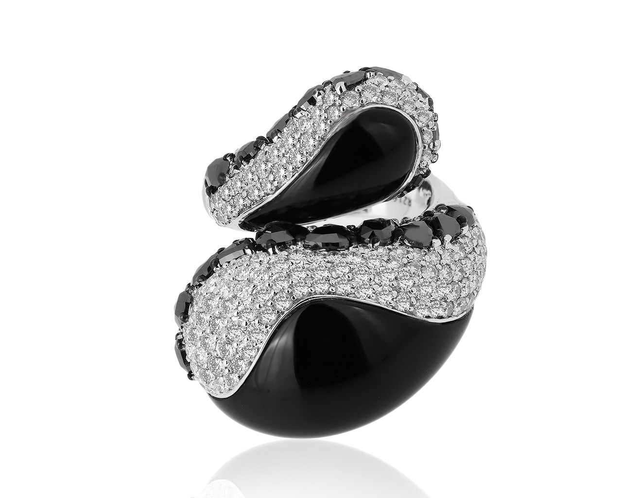 Модное золотое кольцо с бриллиантами 6.21ct