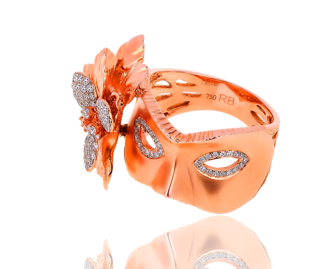 Оригинальное золотое кольцо с бриллиантами 0.55ct Roberto Bravo 030818/5