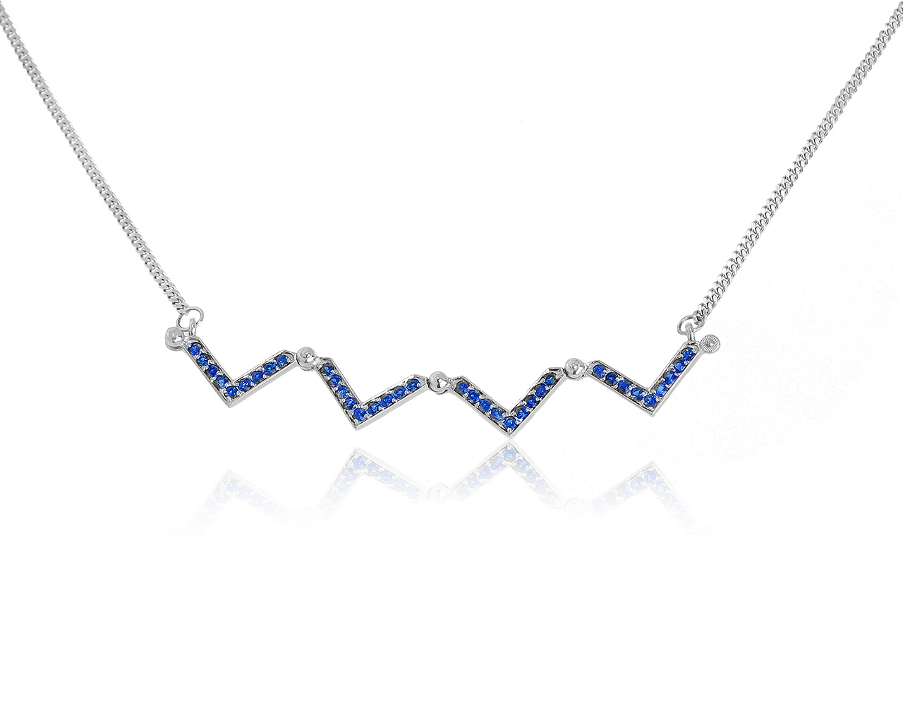 Превосходный золотой кулон с сапфирами 0.50ct