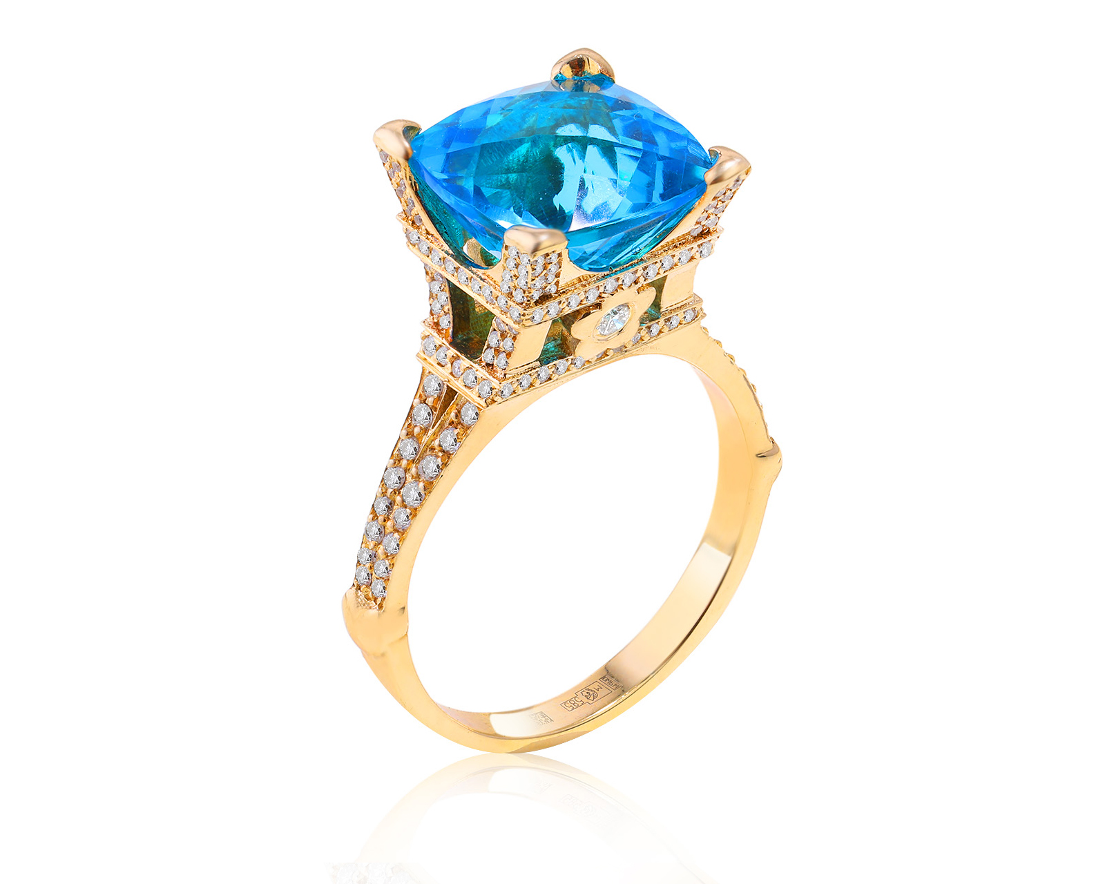 Золотое кольцо с ситаллом 7.90ct 190224/25