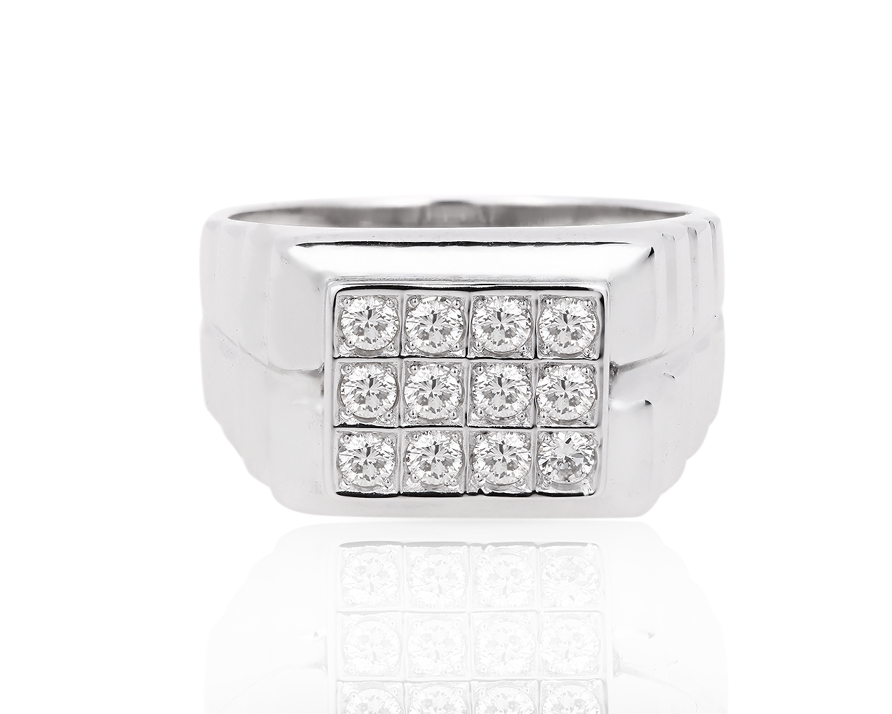 Богатое золотое кольцо с бриллиантами 0.55ct 110418/4