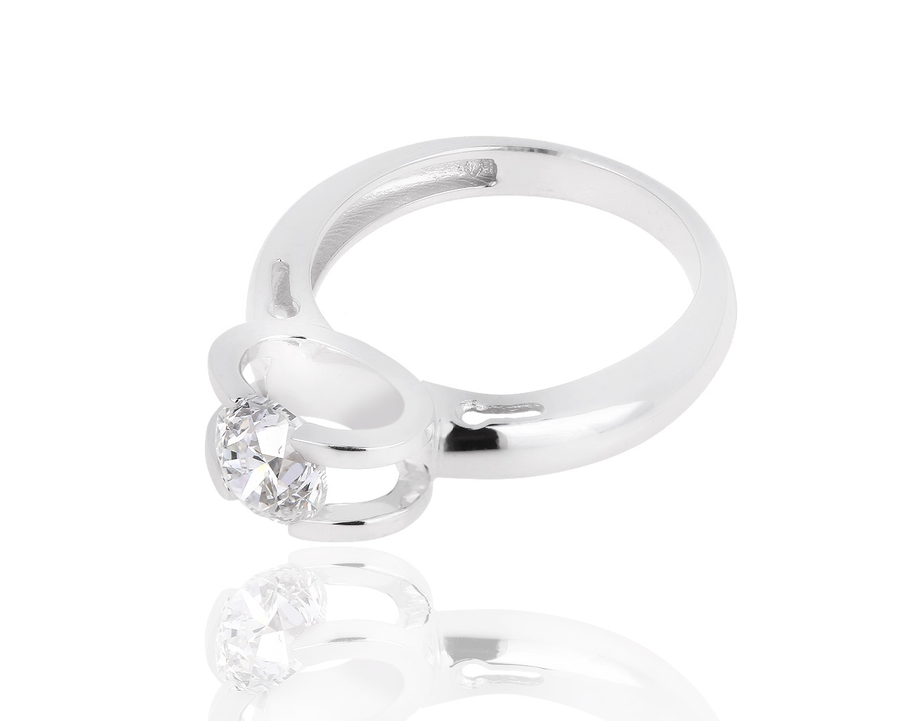 Помолвочное золотое кольцо с бриллиантом 1.00ct