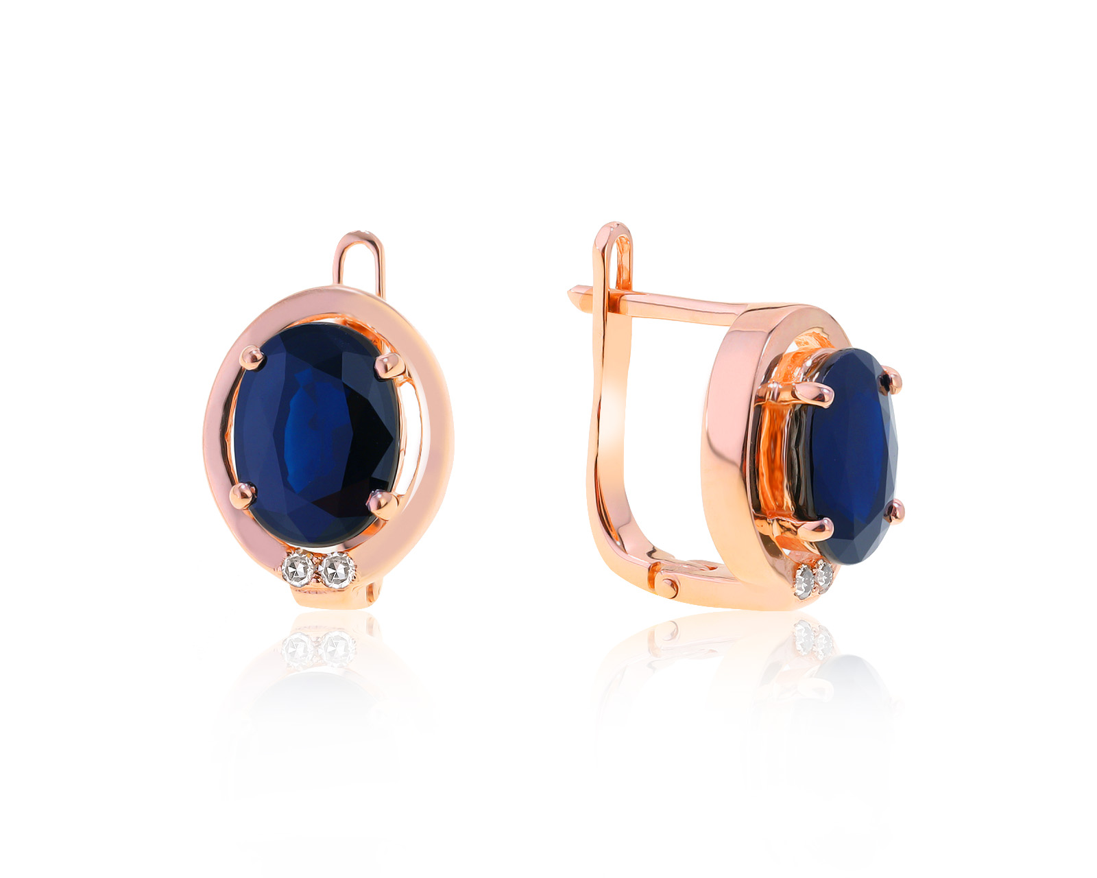 Прелестные золотые серьги с сапфирами 2.70ct 221121/6