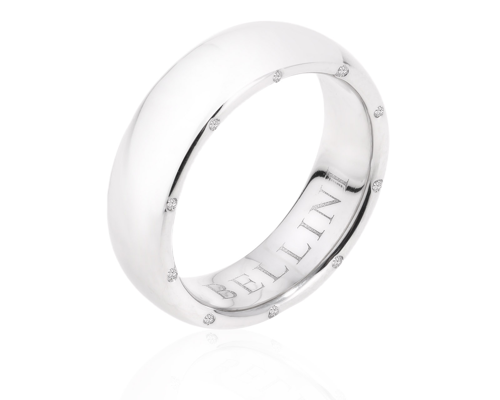 Оригинальное платиновое кольцо с бриллиантами 0.08ct Bellini