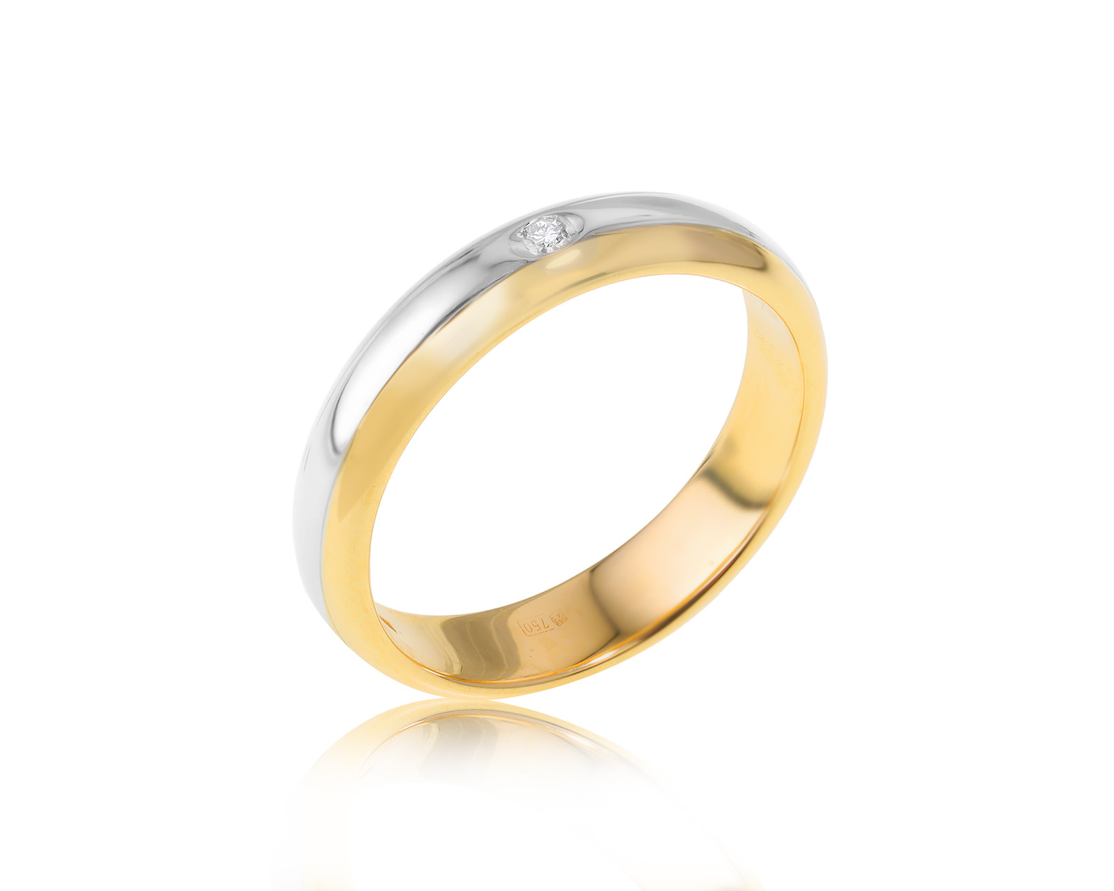 Оригинальное золотое кольцо с бриллиантом 0.01ct Damiani