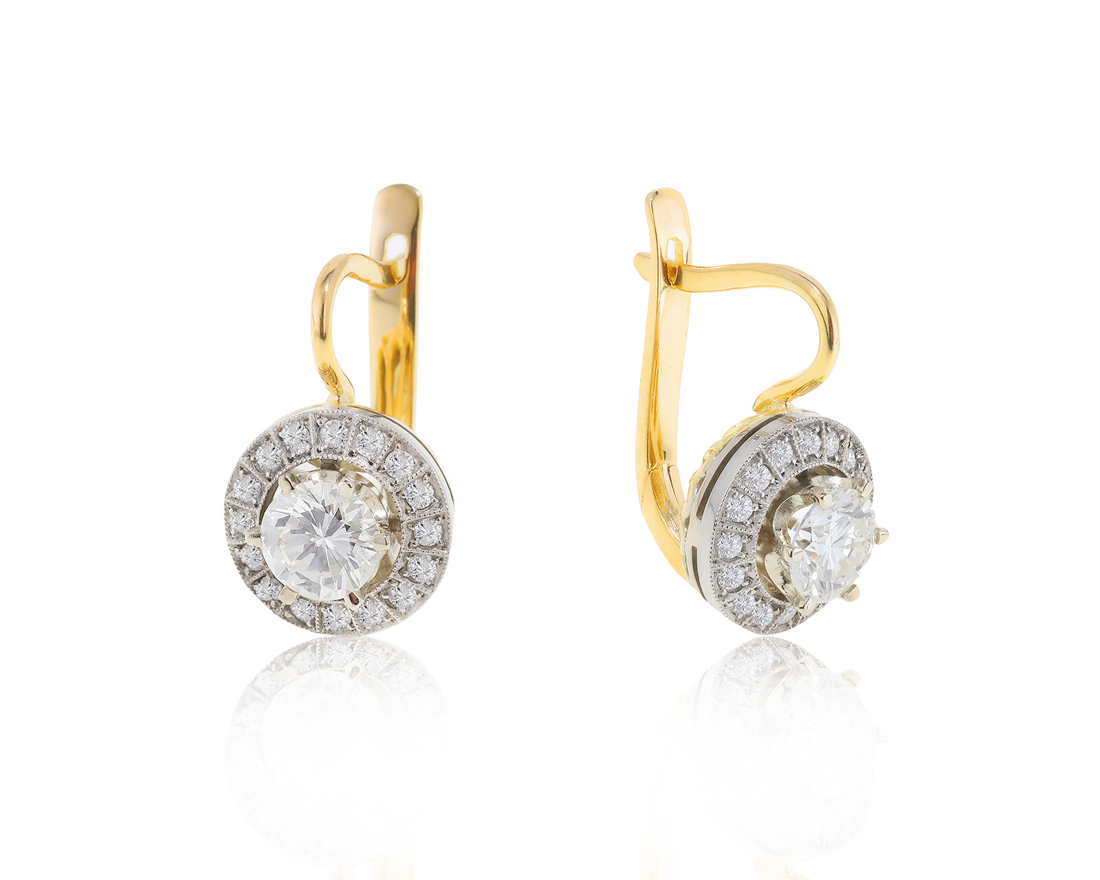 Великолепные золотые серьги с бриллиантами 2.43ct 060423/2