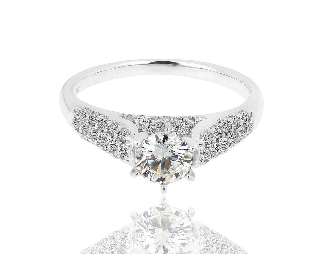 Помолвочное золотое кольцо с бриллиантами 1.13ct 050219/7