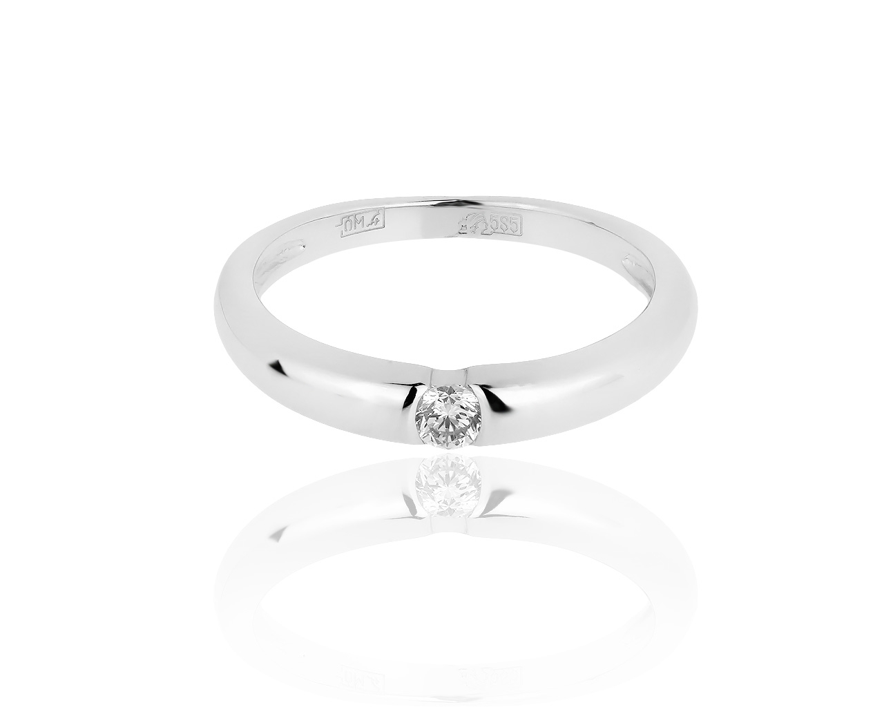 Золотое кольцо с бриллиантом 0.10ct 260519/4 Золотое кольцо с бриллиантом 0.10ct 260519/4