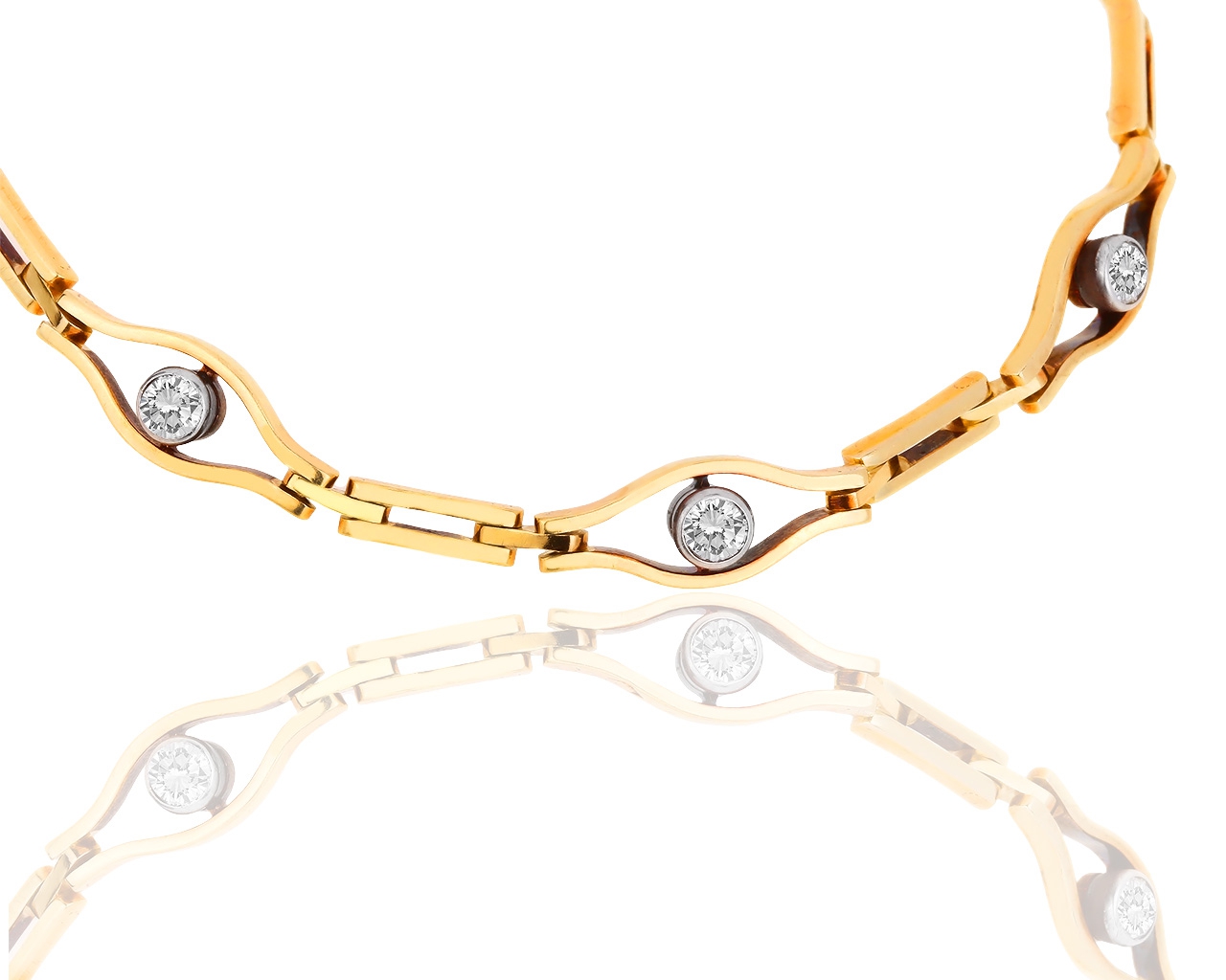 Старинный золотой браслет с бриллиантами 0.57ct 230218/4