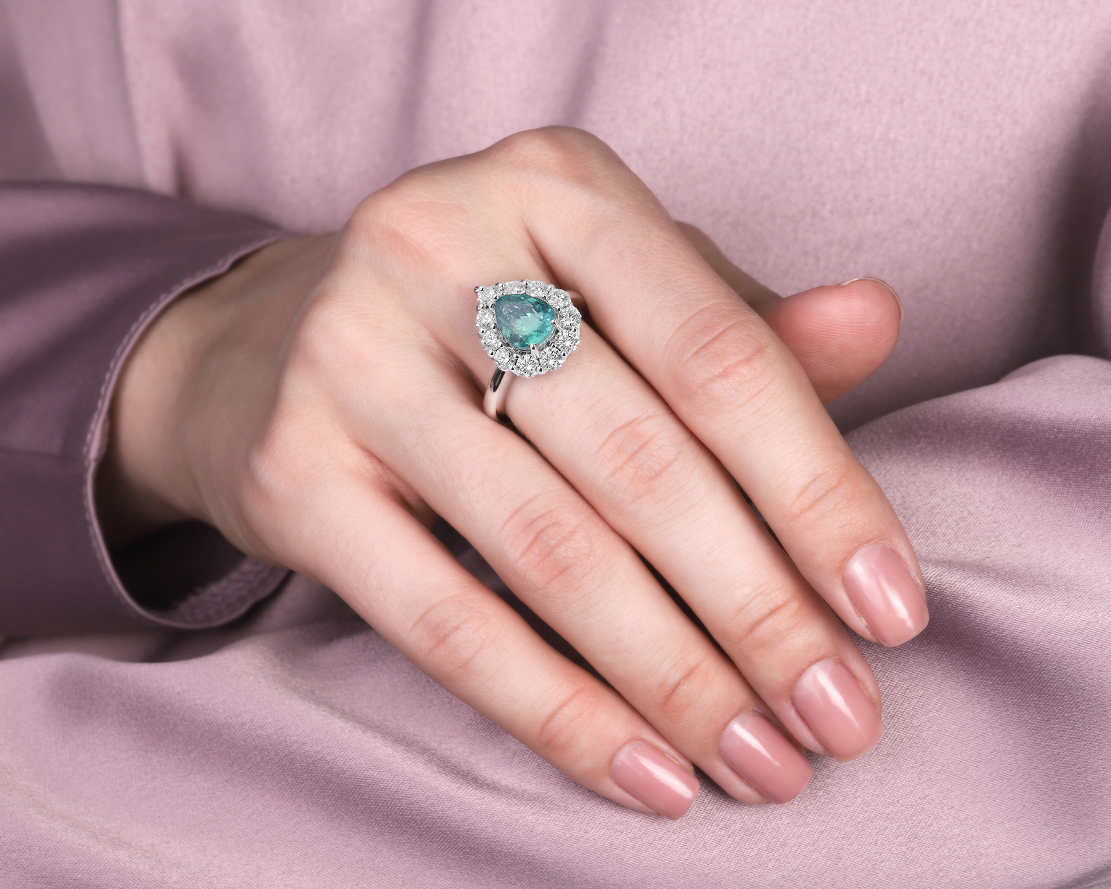 Золотое кольцо с турмалином параиба Мозамбик 2.86ct Evgeny Matveev