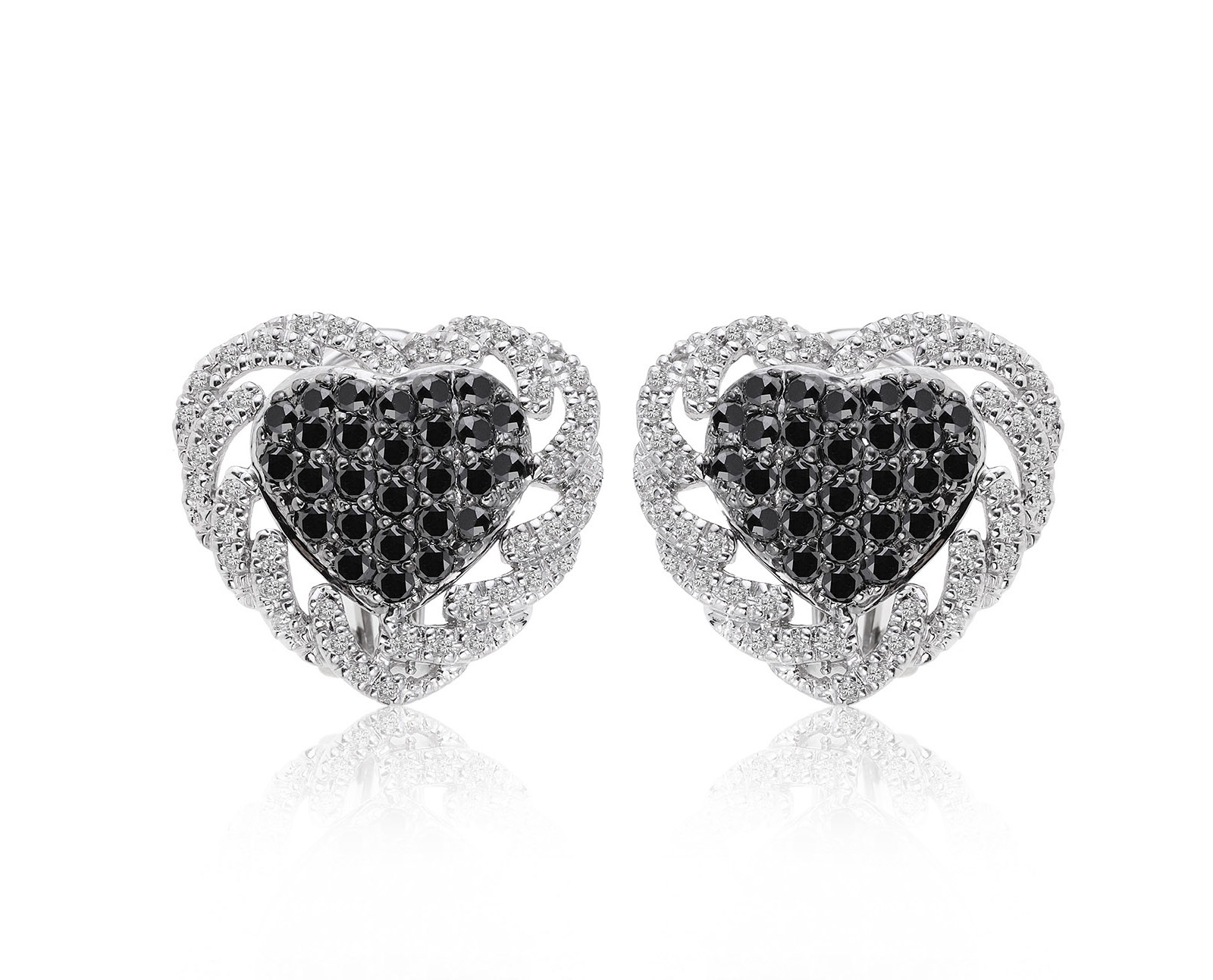 Великолепные золотые серьги с бриллиантами 1.17ct