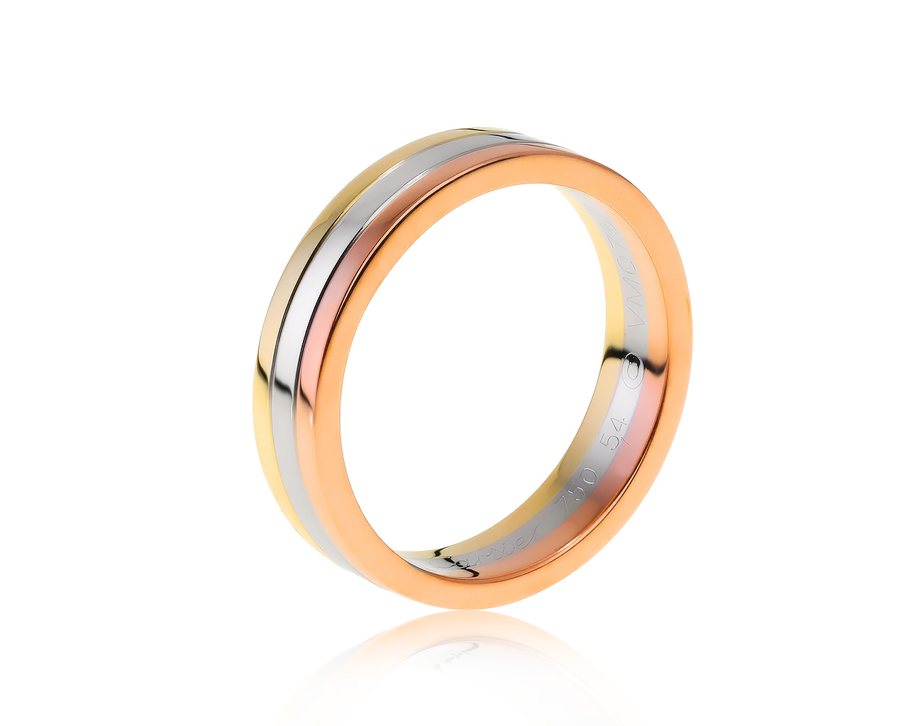 Оригинальное золотое кольцо Cartier Trinity 120421/15