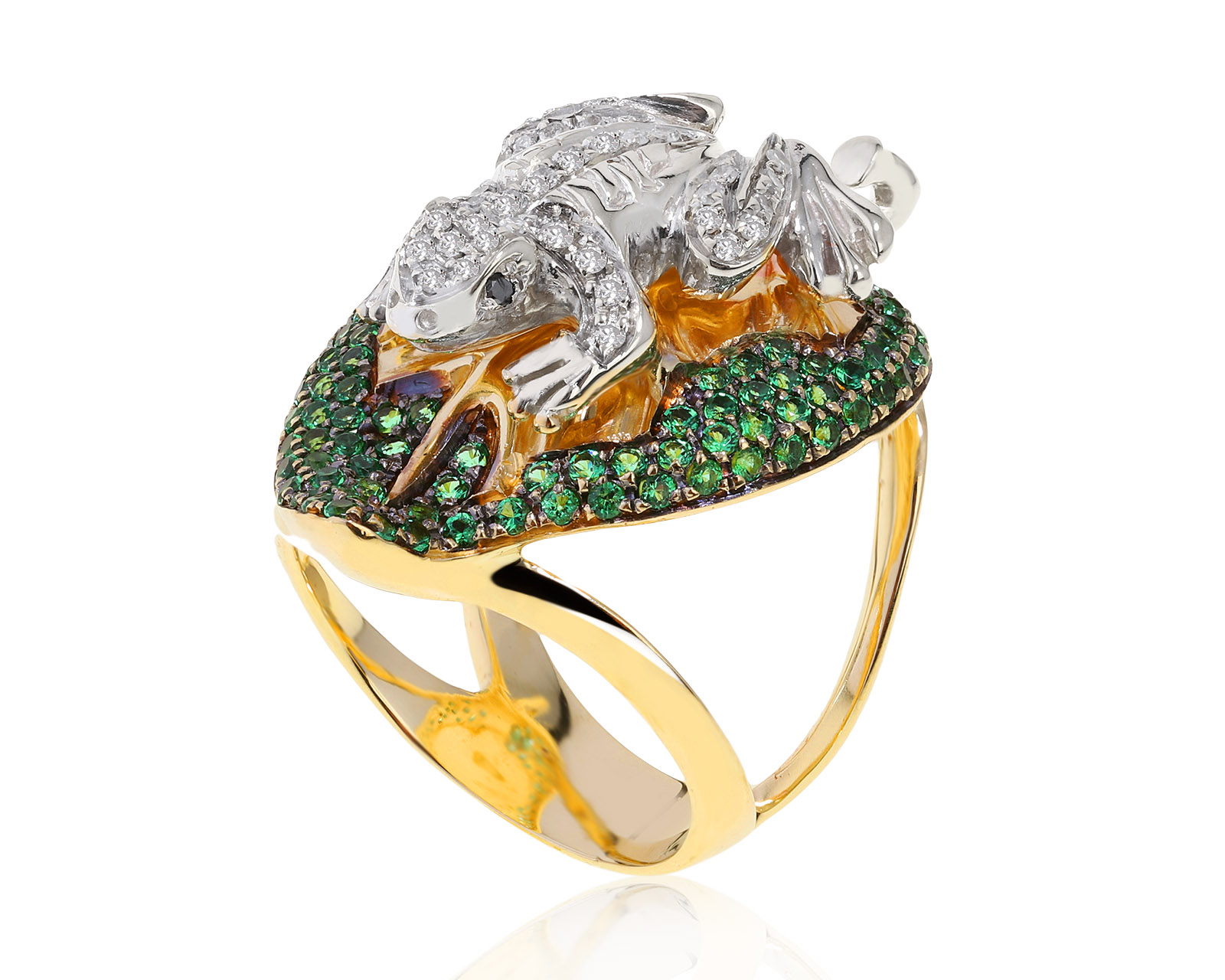 Восхитительное золотое кольцо с тсаворитами 1.15ct 261121/4