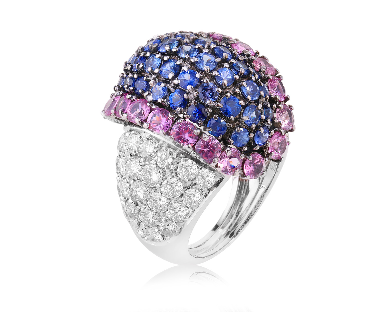 Золотое кольцо с сапфирами 6.78ct и бриллиантами 4.32ct 061023/4