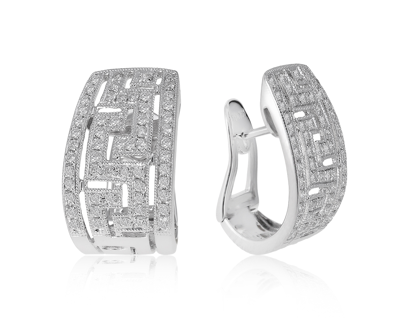 Великолепные золотые серьги с бриллиантами 0.75ct