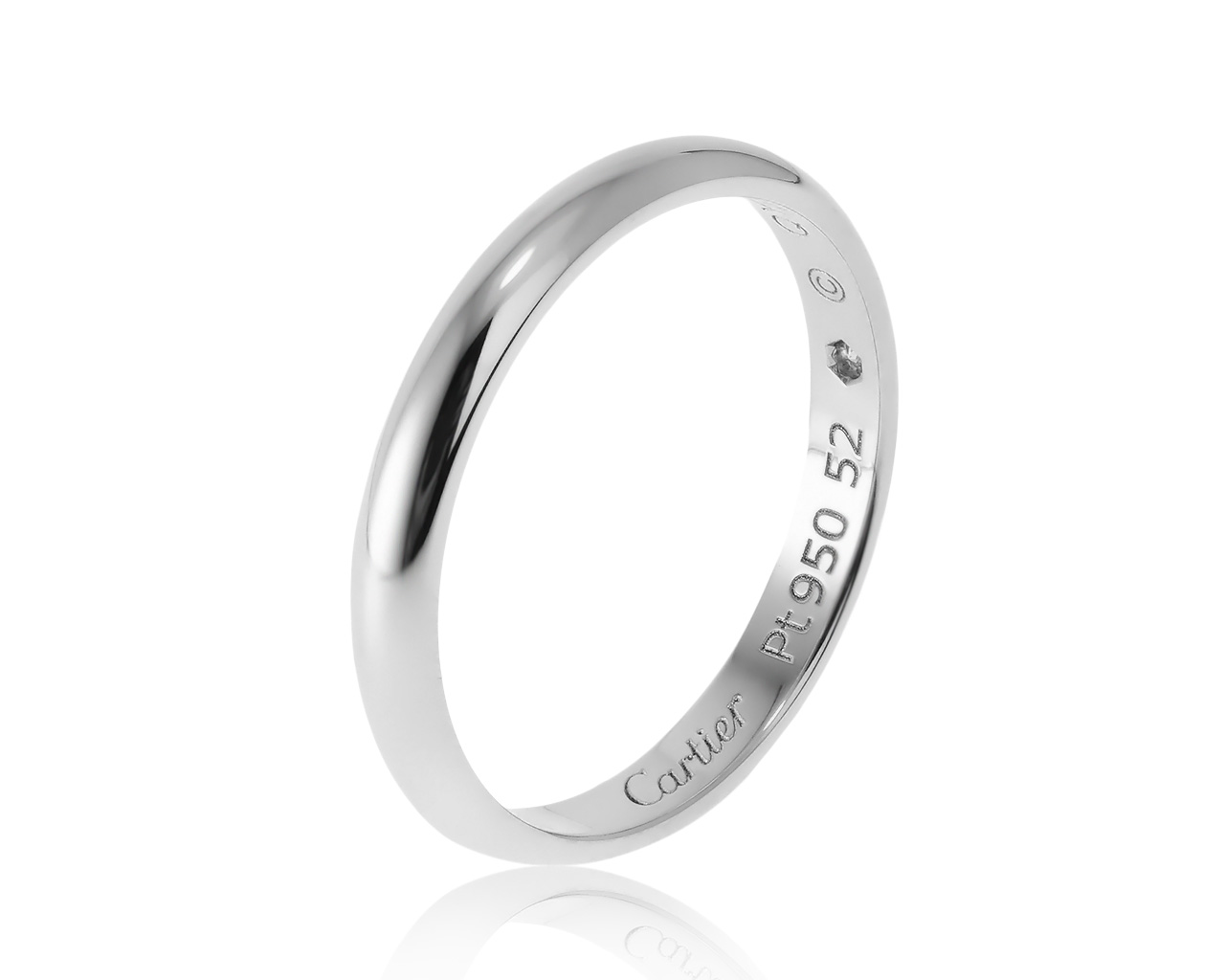 Оригинальное платиновое кольцо с бриллиантом 0.01ct Cartier 250121/5