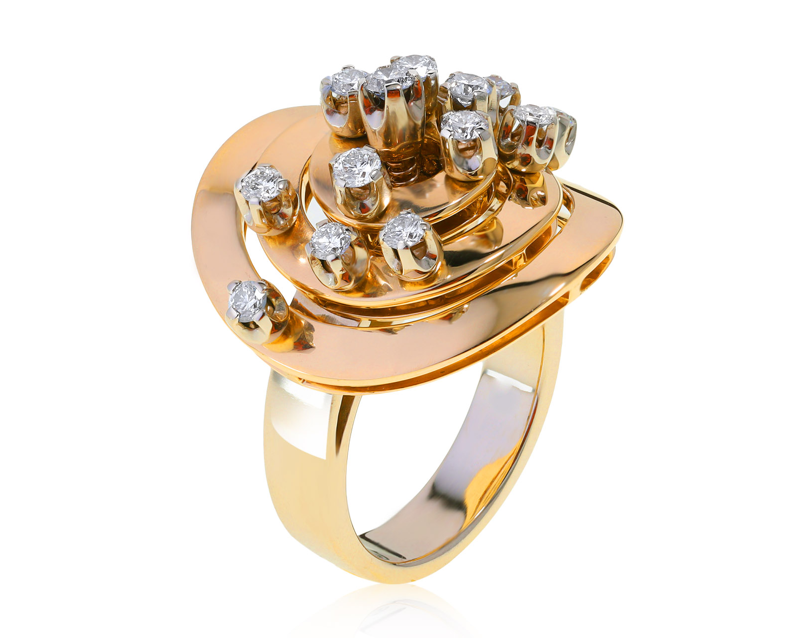 Потрясающее золотое кольцо с бриллиантами 0.93ct 131121/4