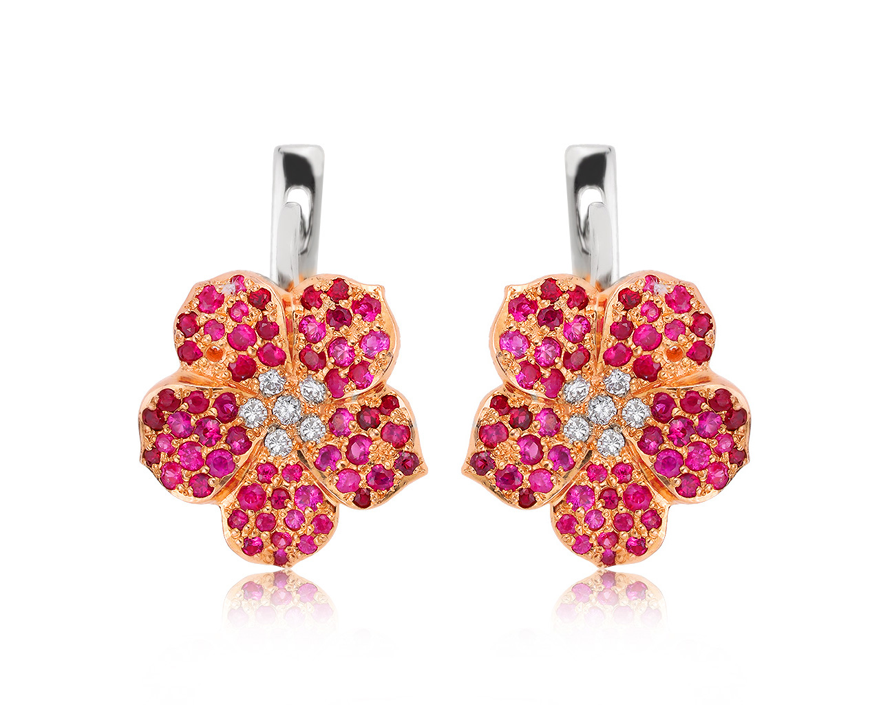 Потрясающие золотые серьги с рубинами 1.85ct 031120/10