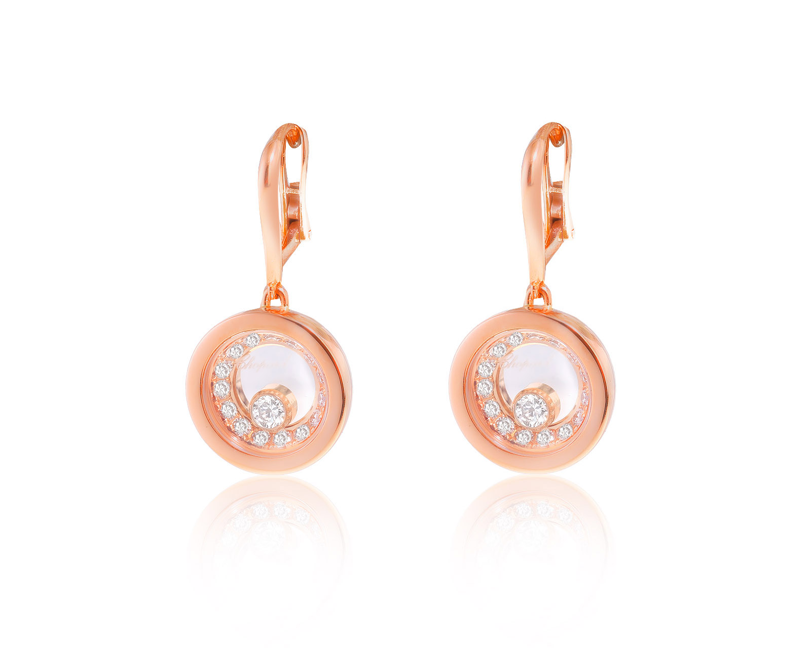 Оригинальные золотые серьги с бриллиантами 0.64ct Chopard Happy Diamonds Very Chopard 120324/2