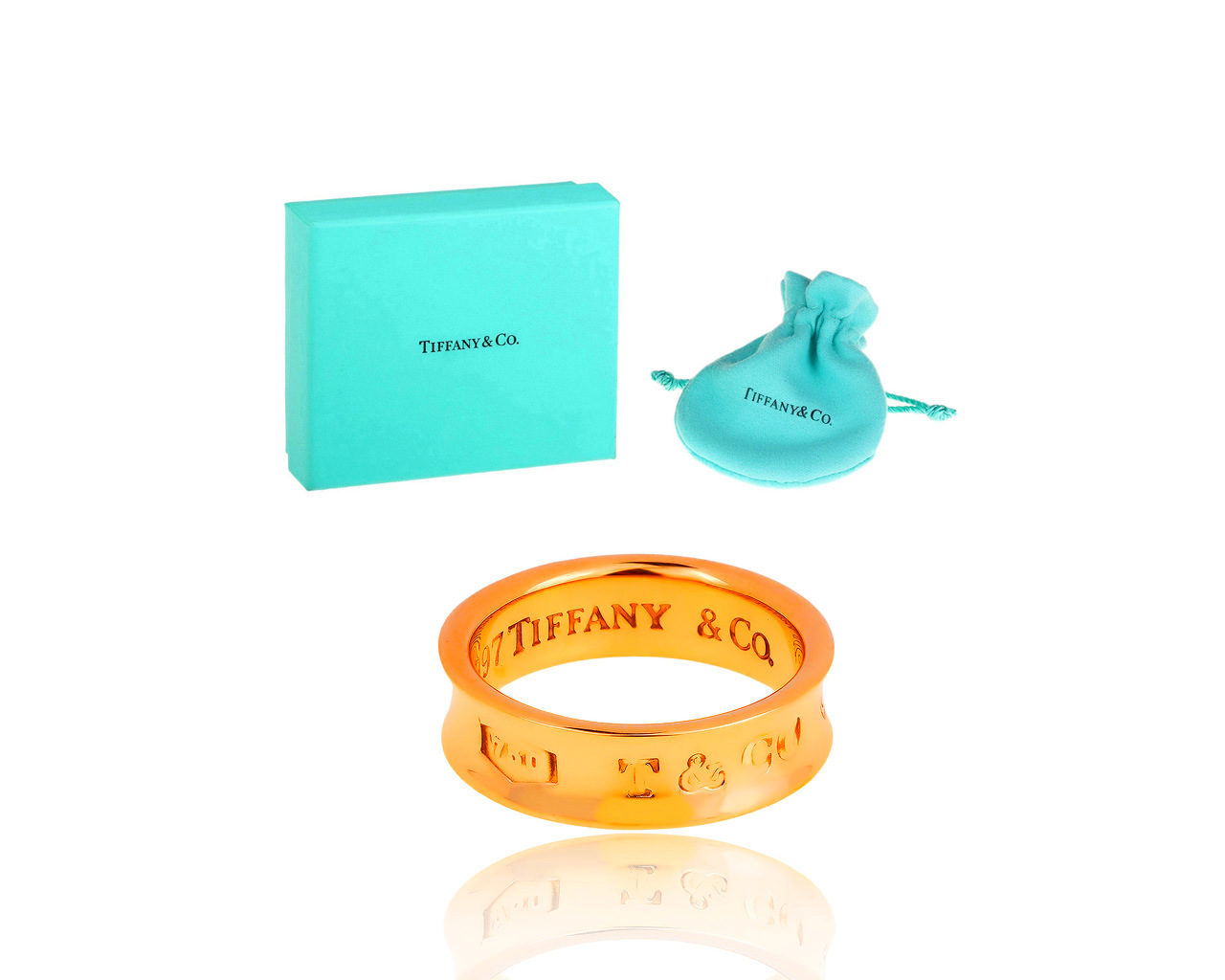 Модное золотое кольцо Tiffany&Co 1837