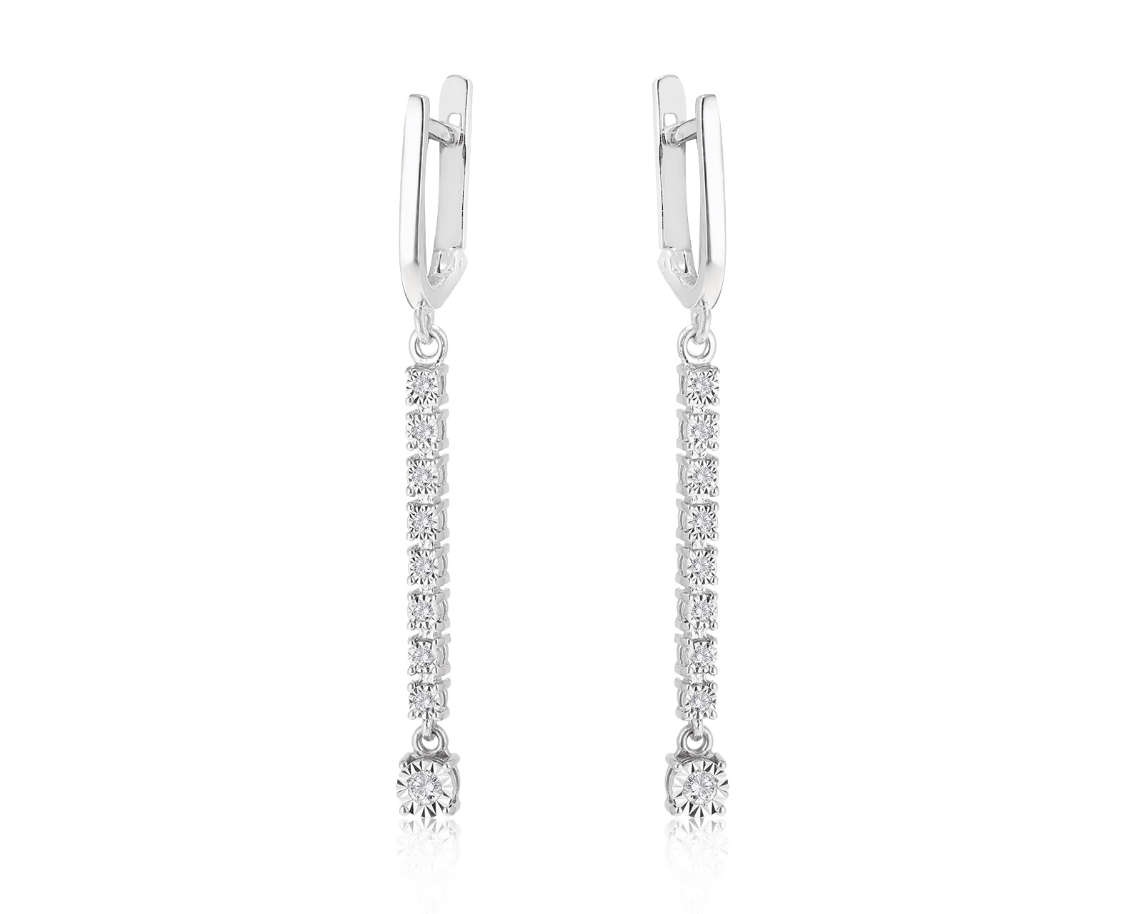 Идеальные золотые серьги с бриллиантами 0.17ct