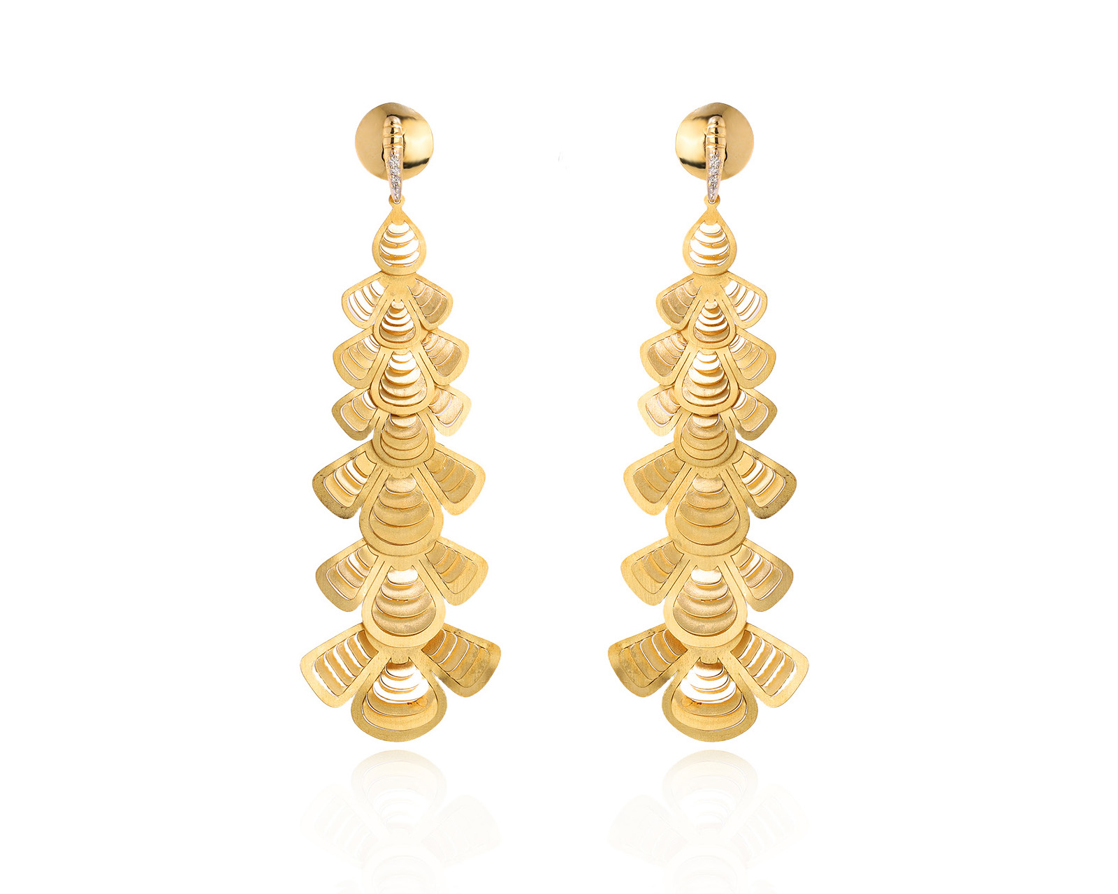 Оригинальные золотые серьги с бриллиантами 0.04ct Gold Of Brazil 060126/1