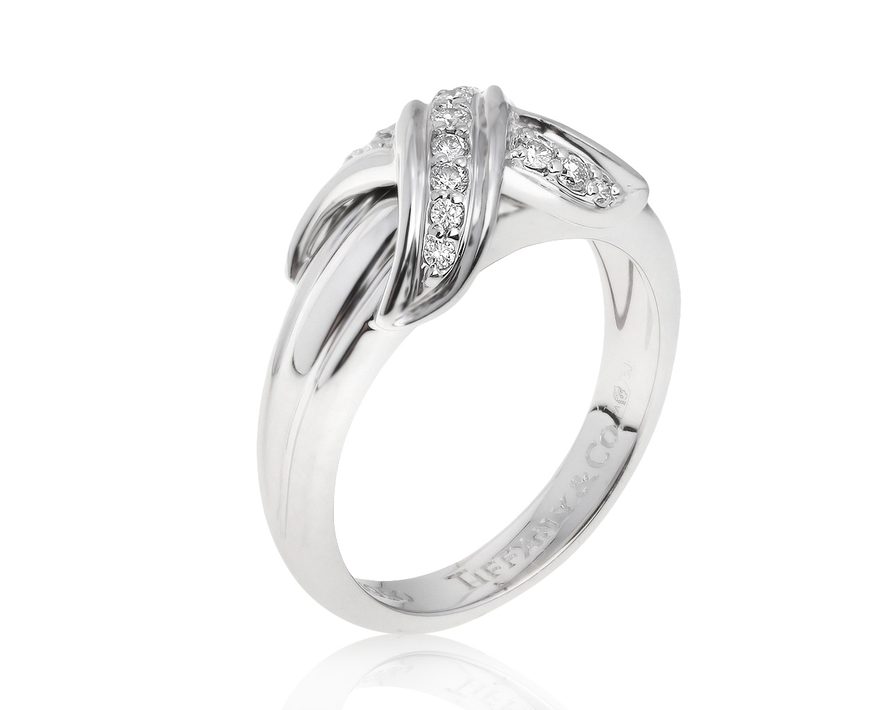 Оригинальное золотое кольцо с бриллиантами 0.21ct Tiffany&Co 120521/1