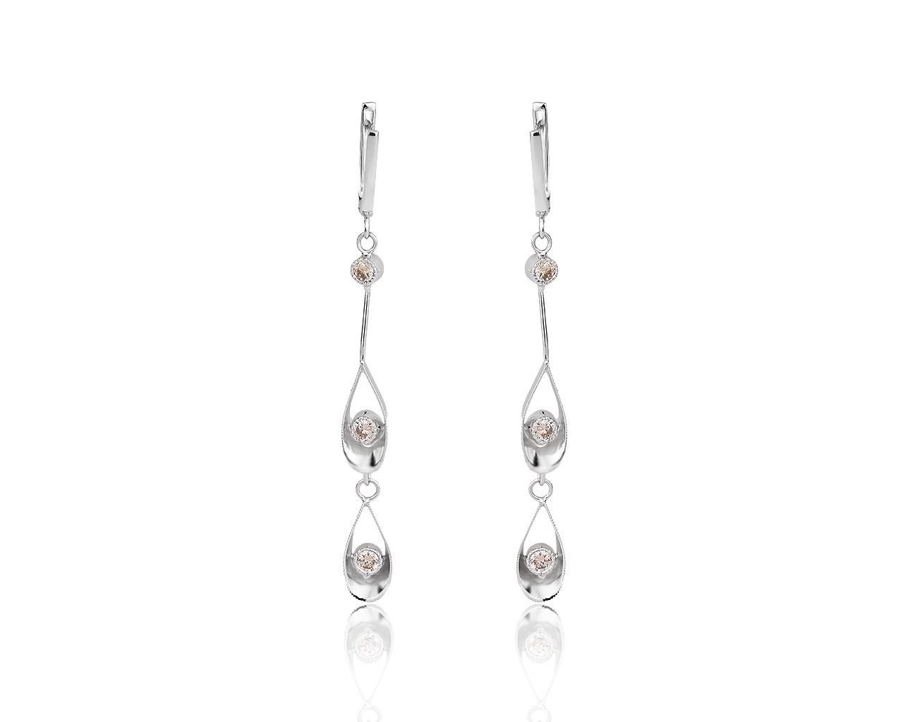 Модные золотые серьги с бриллиантами 0.84ct 200919/2