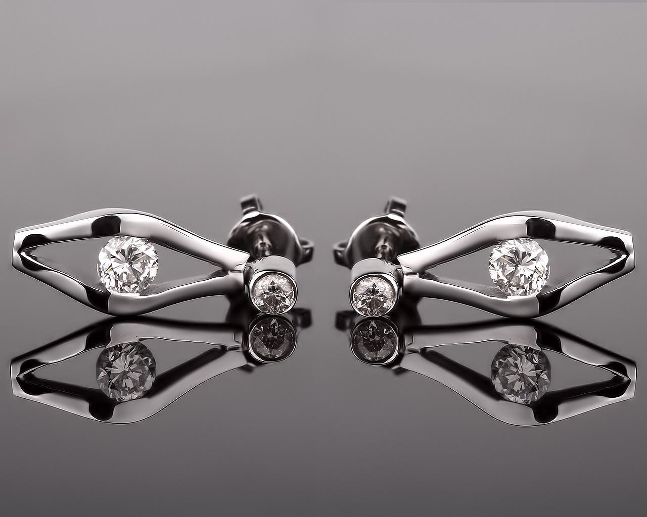 Итальянские золотые серьги с бриллиантами 0.82ct 290717/1