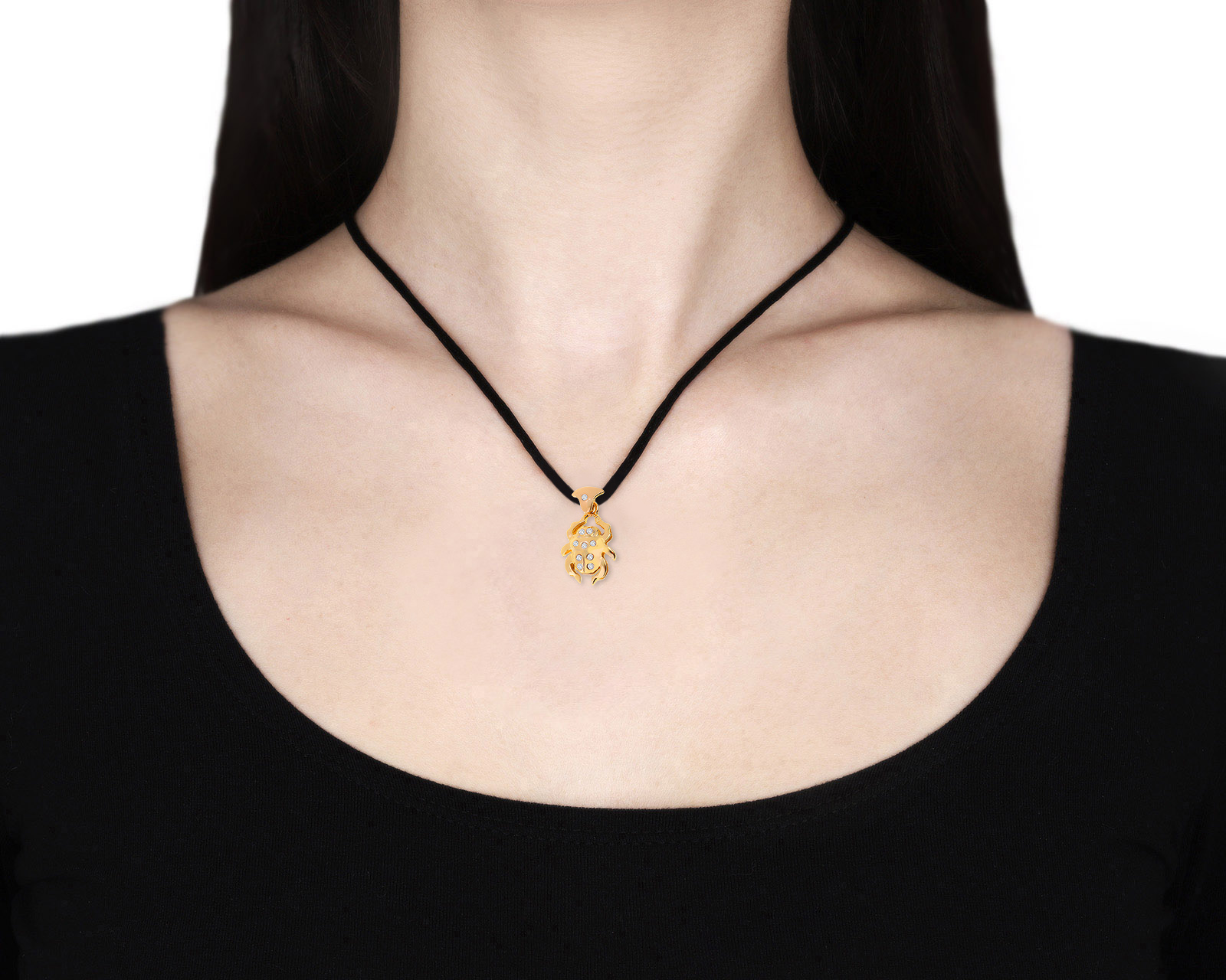 Золотой кулон с бриллиантами 0.10ct