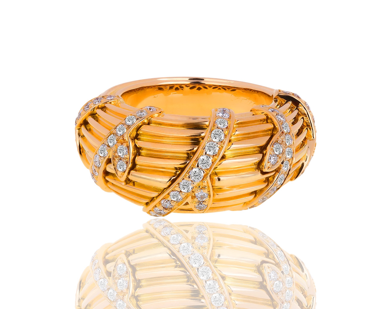 Золотое кольцо с бриллиантами 1.05ct Cartier Vintage