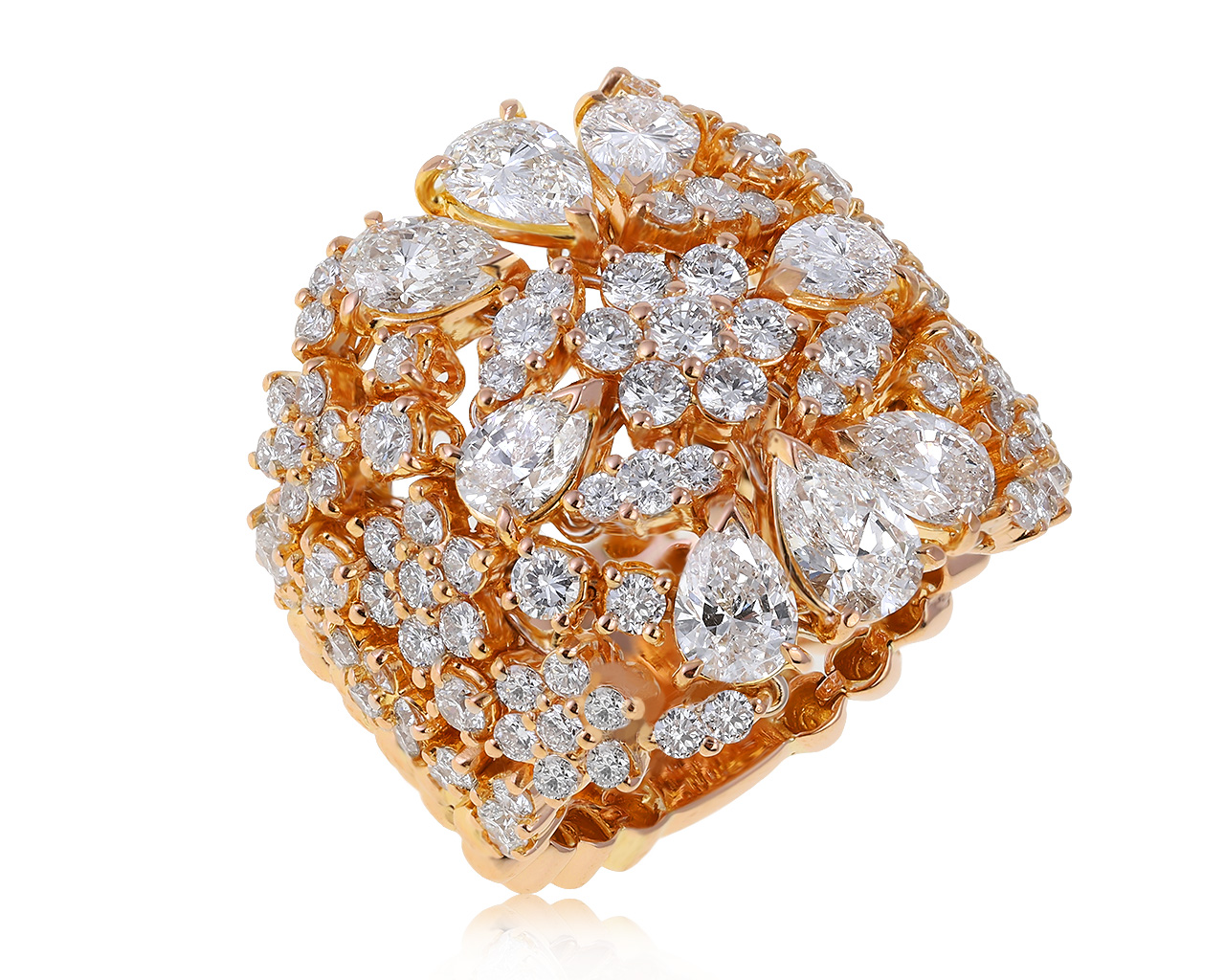 Оригинальное золотое кольцо с бриллиантами 5.94ct Zydo