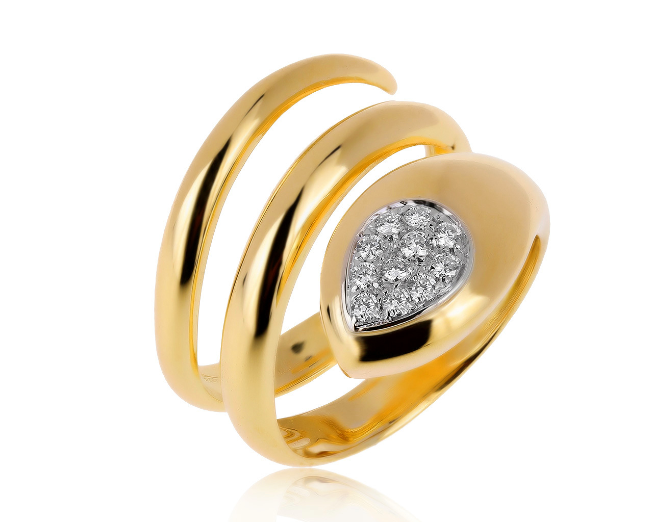 Оригинальное золотое кольцо с бриллиантами Damiani Snake 240720/2