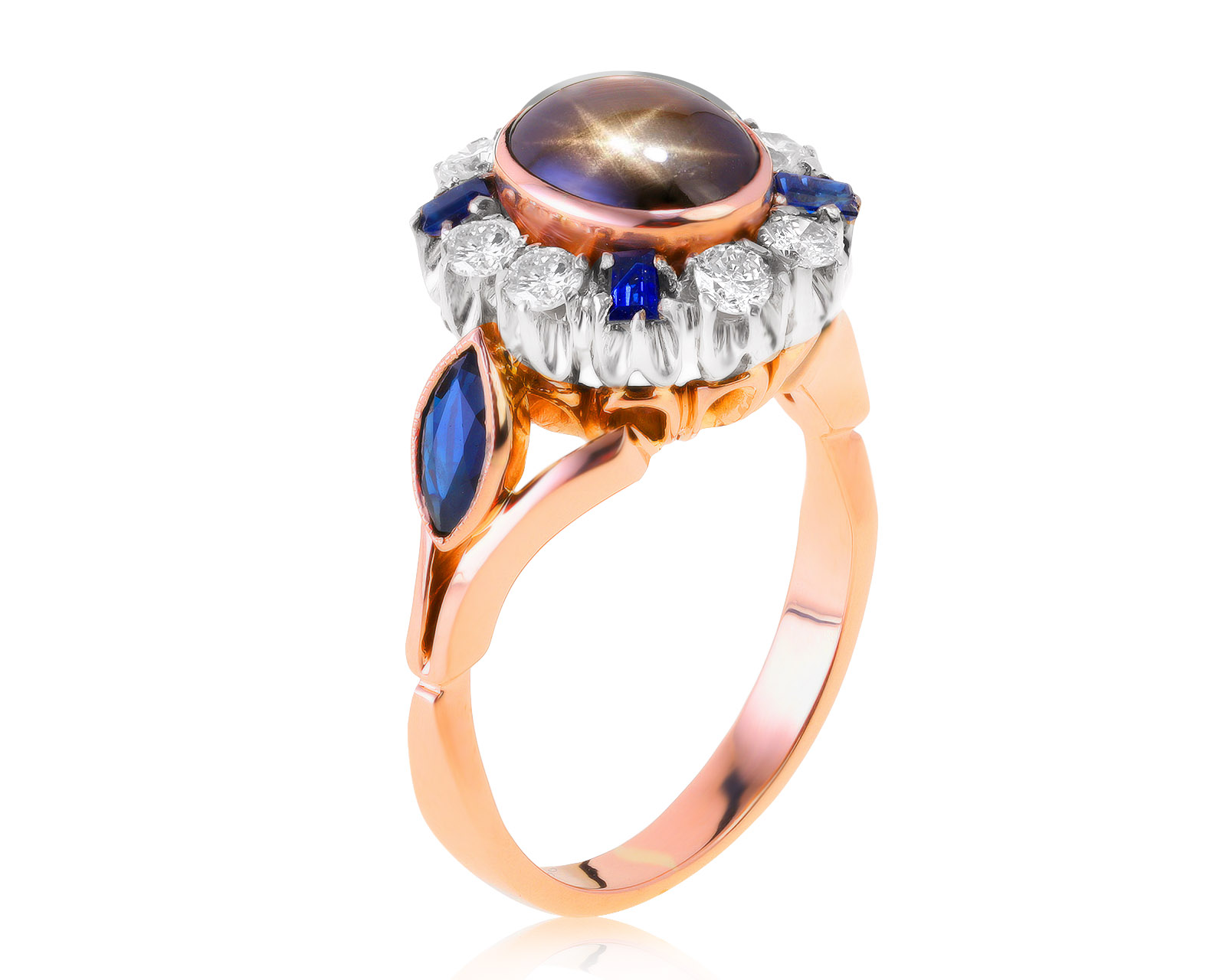 Винтажное золотое кольцо с сапфиром 2.81ct СССР 030921/2