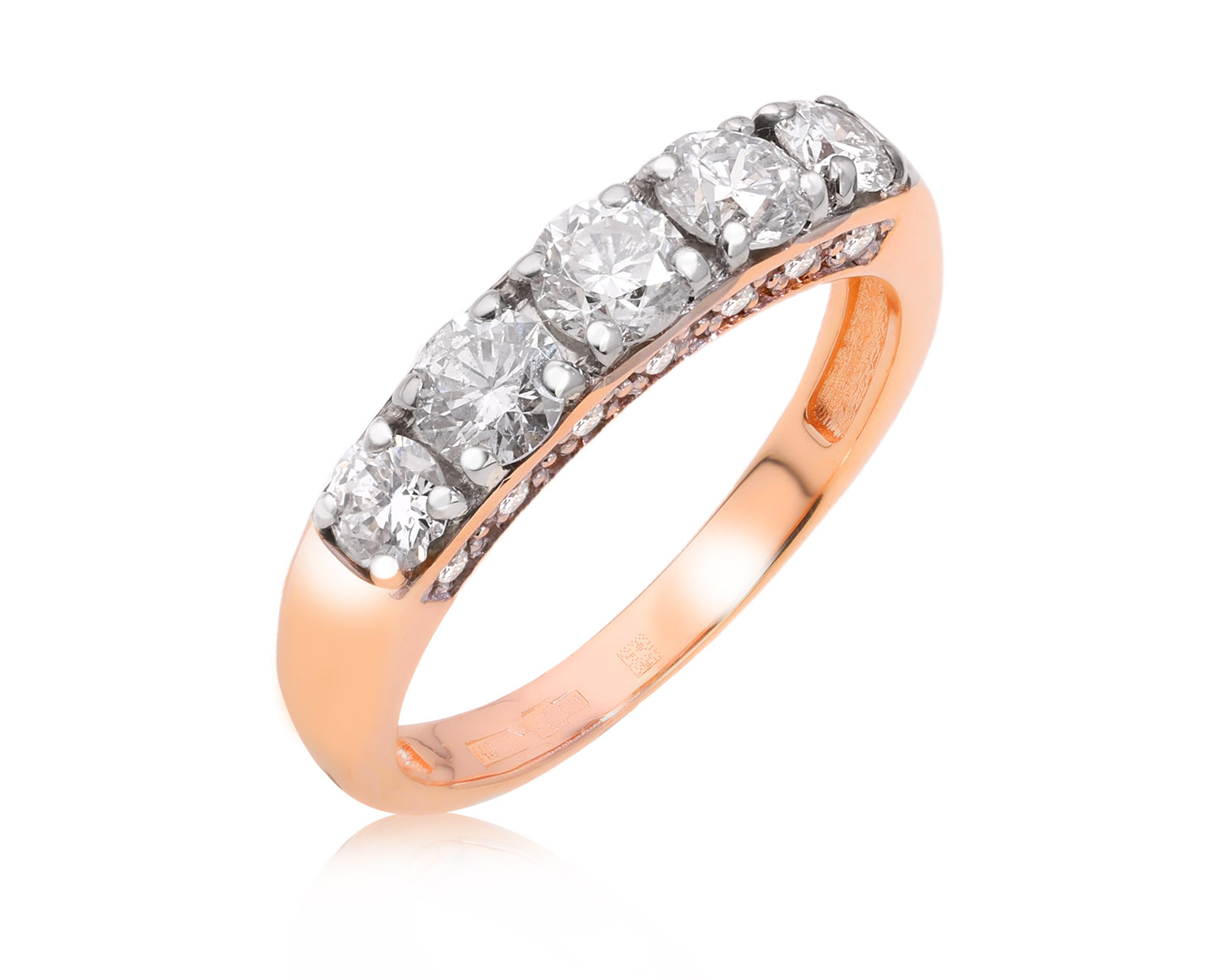 Золотое кольцо с бриллиантами 0.98ct 061025/6