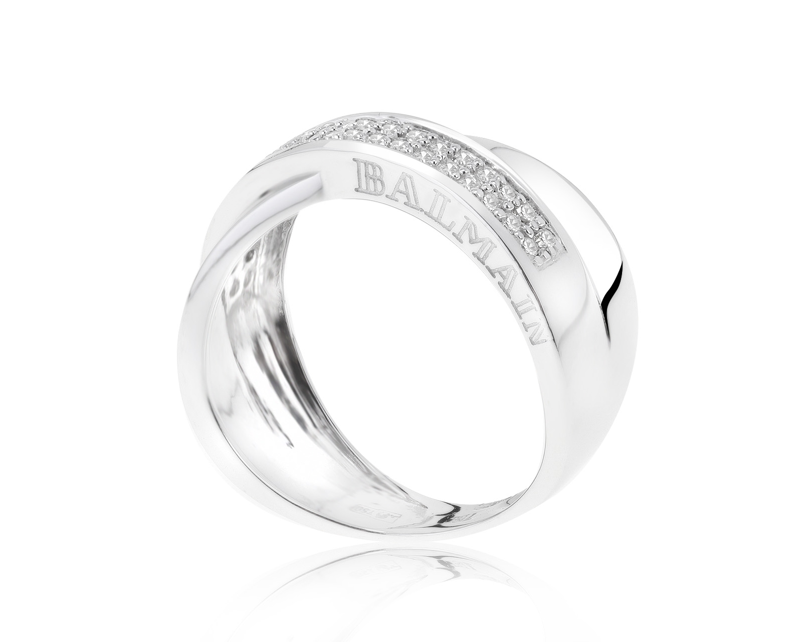 Оригинальное золотое кольцо с бриллиантами 0.15ct Balmain X 271021/4