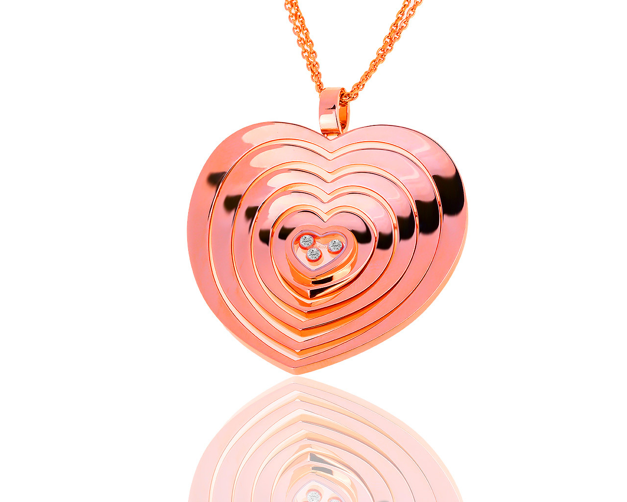 Шикарный золотой кулон с бриллиантами 0.15ct Chopard 250419/7