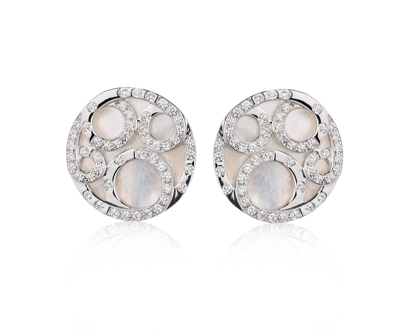 Оригинальные золотые серьги с перламутром 3.90ct Stenzhorn 160626/5