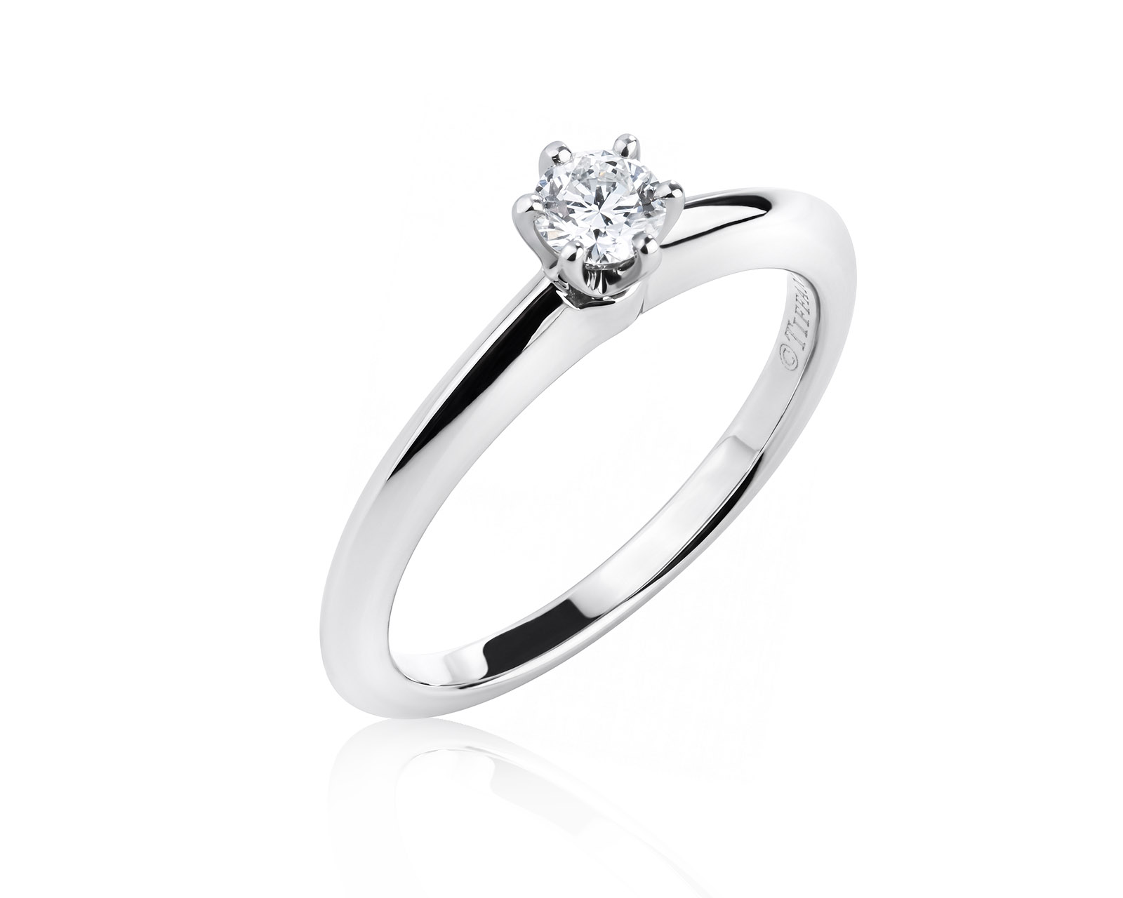 Оригинальное платиновое кольцо с бриллиантом 0.18ct Tiffany&Co 310726/1