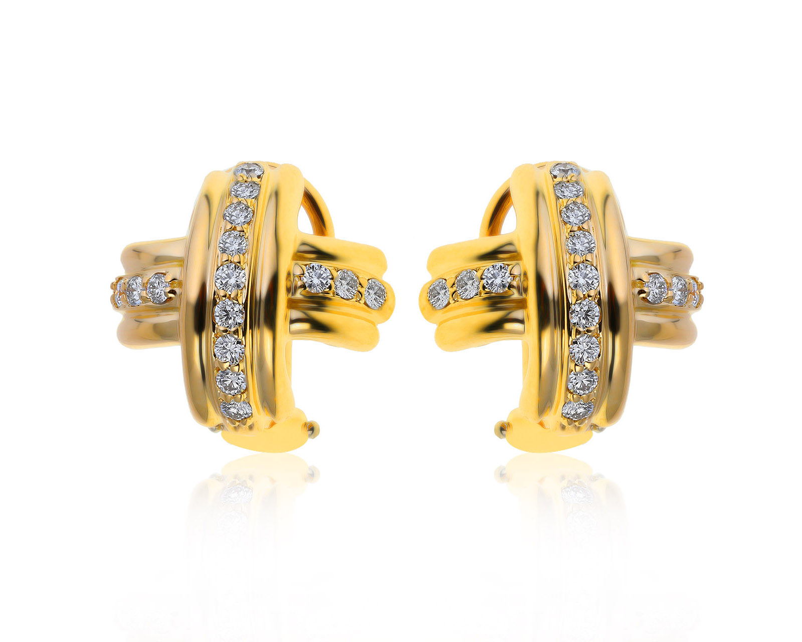 Оригинальные золотые серьги с бриллиантами 0.67ct Tiffany&Co Signature
