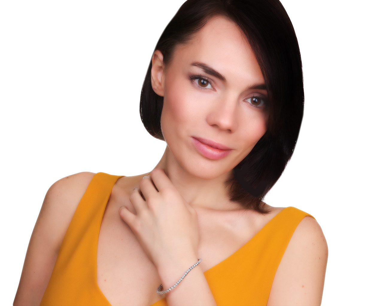 Прекрасный золотой браслет с бриллиантами 2.63ct