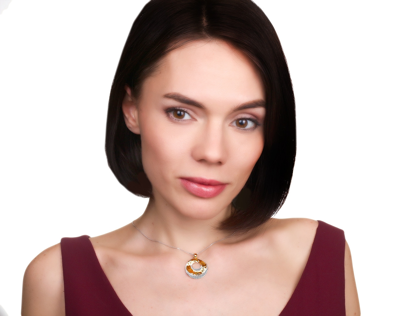 Роскошный золотой кулон с бриллиантами 0.45ct