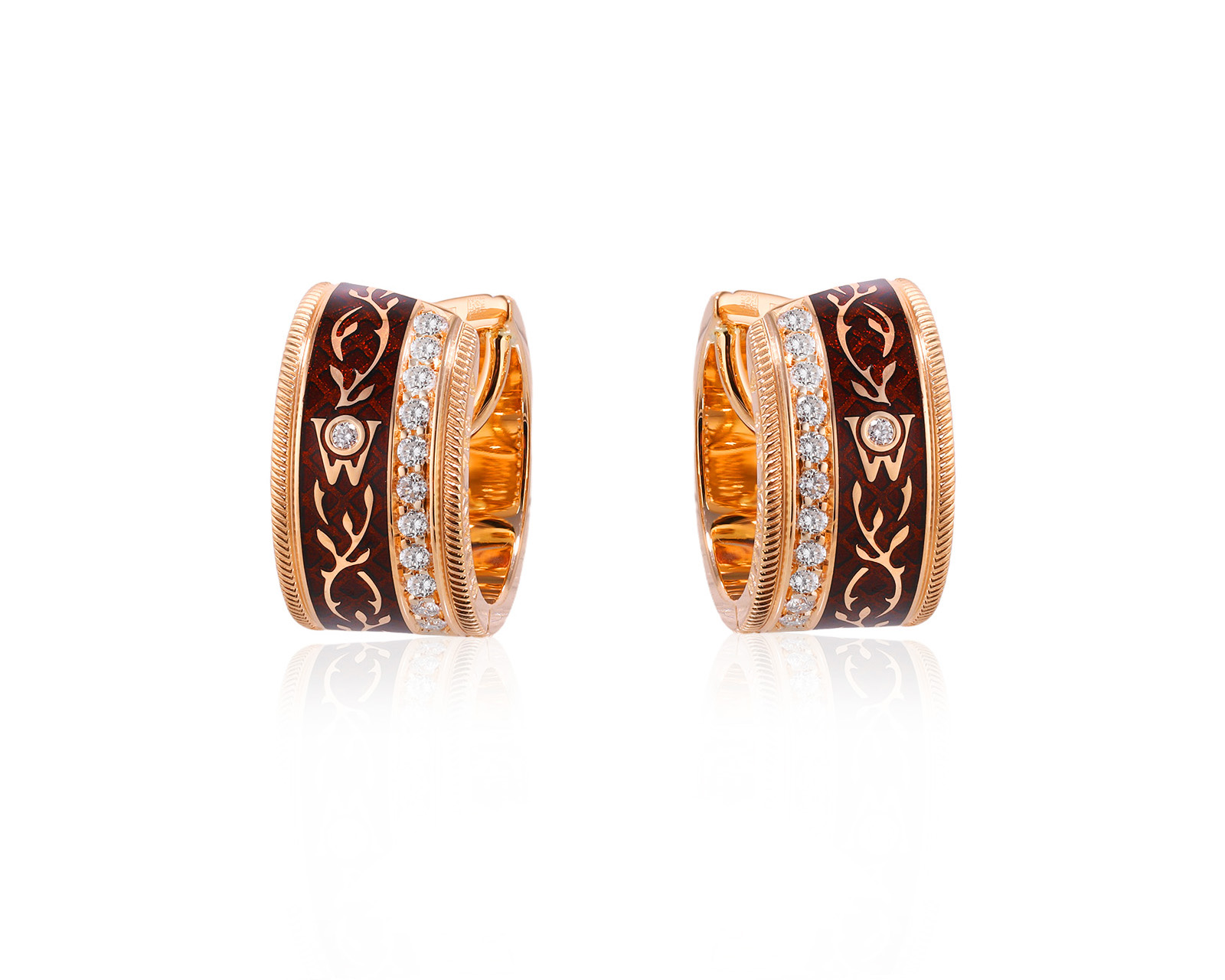 Оригинальные золотые серьги с бриллиантами 0.46ct Wellendorf Chocolate Twist 051225/5